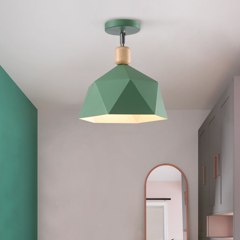 Emma's Modern Adjustable Macaron Hexagon Ceiling Light - Elevate Your Space with Gray, White, and Green Options