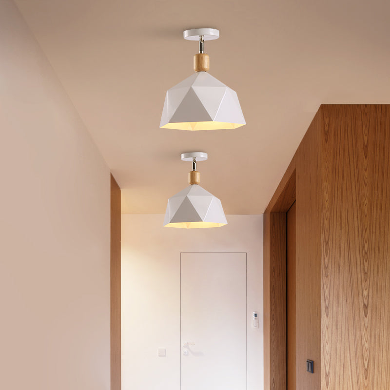 Emma's Modern Adjustable Macaron Hexagon Ceiling Light - Elevate Your Space with Gray, White, and Green Options