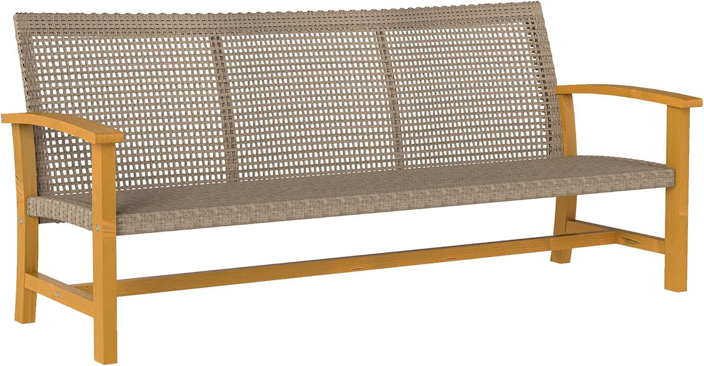 Spacious Wicker Outdoor Couch for Three Comfortable Seats