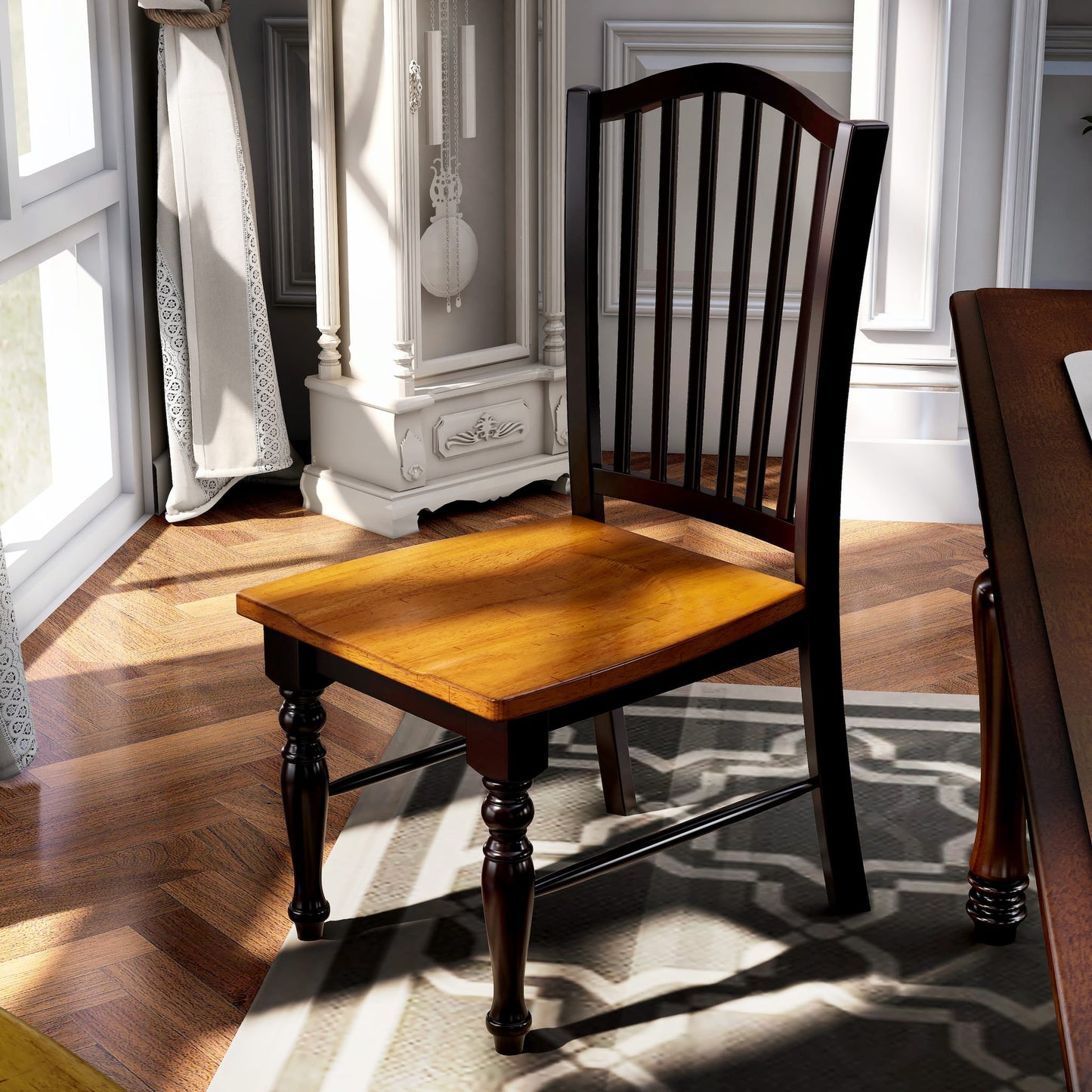 Simple Elegant Dining Side Chairs 2pc Set