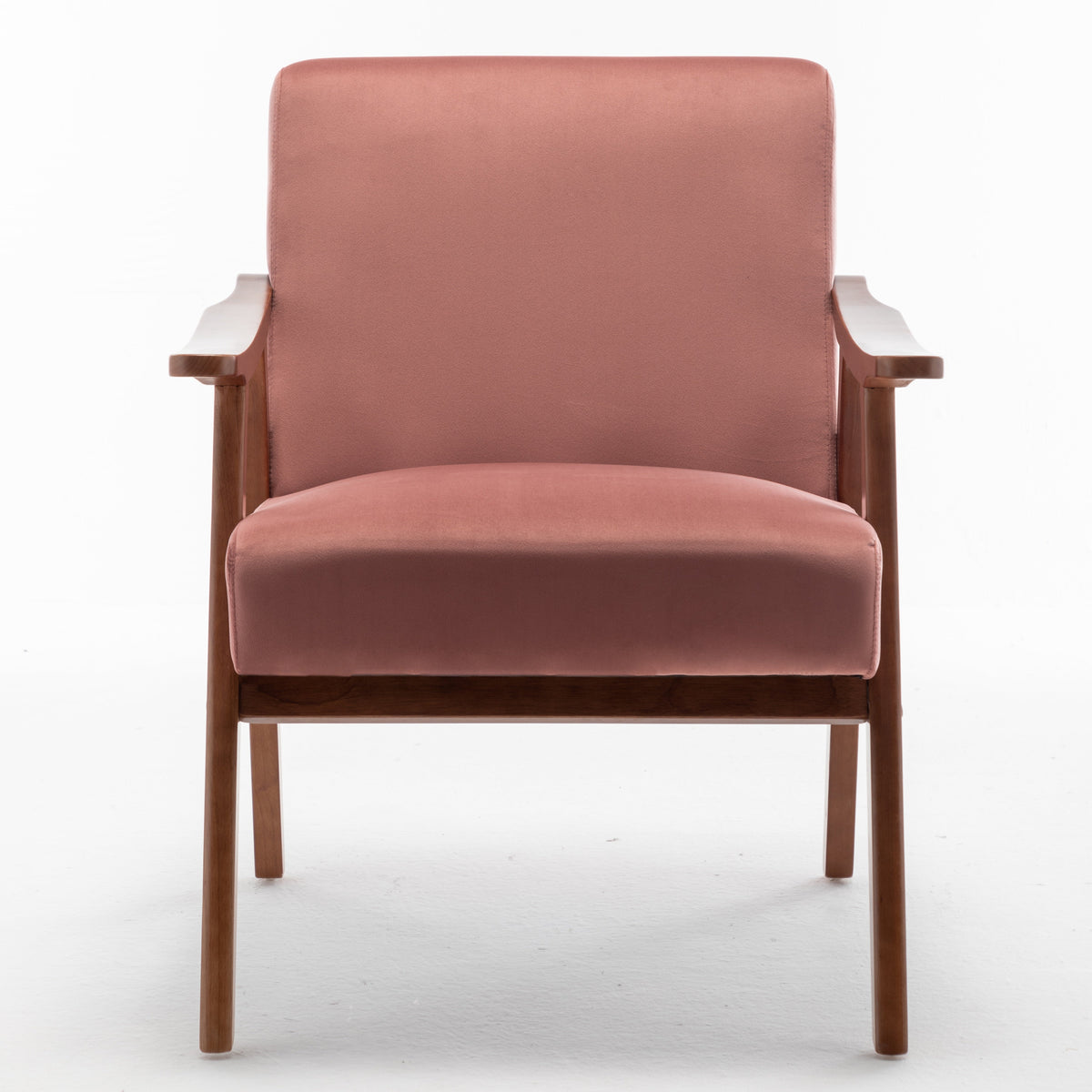 Accent Chair with Velvet Upholstery and Solid Wood Frame