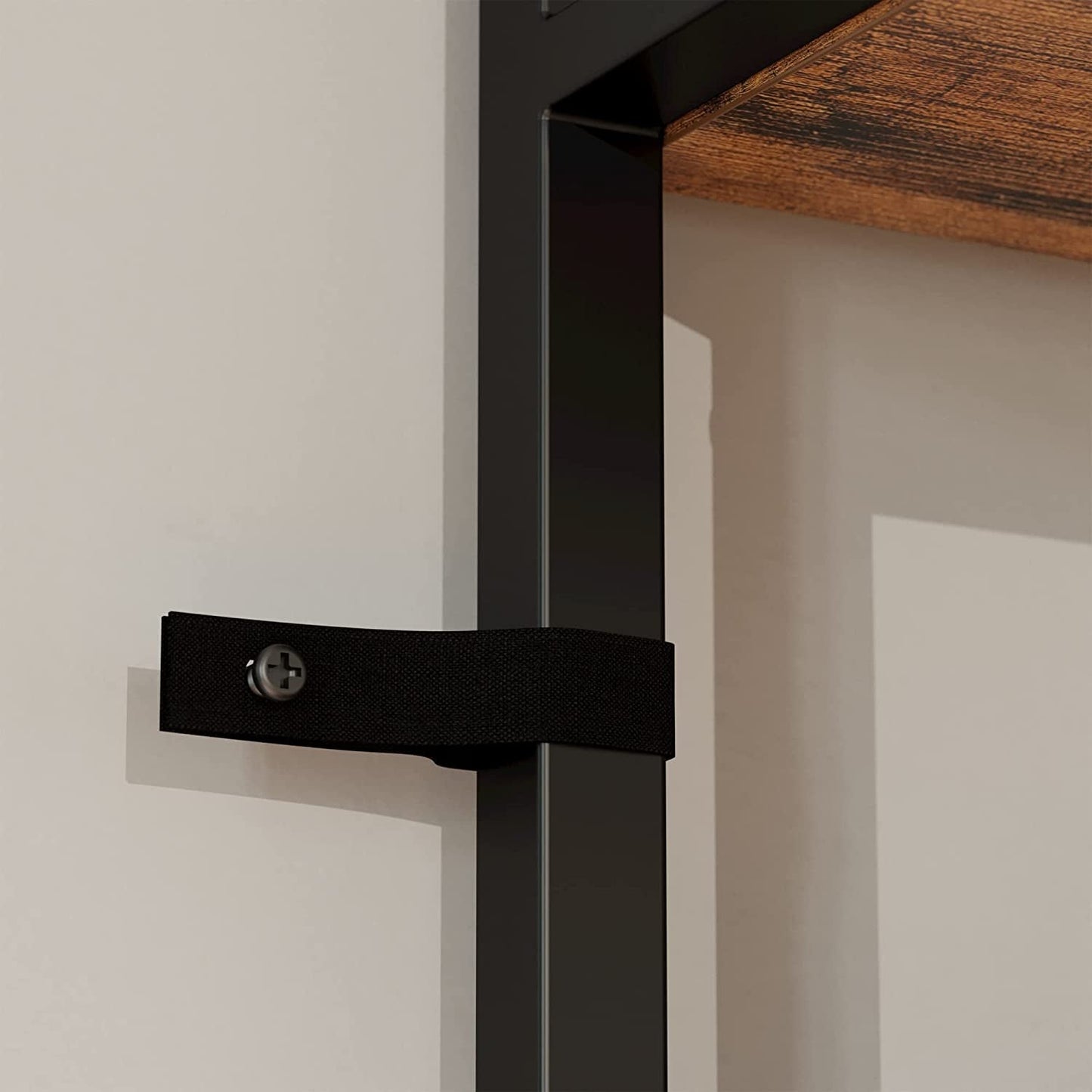 5-Tier Industrial Corner Bookcase With Metal Frame