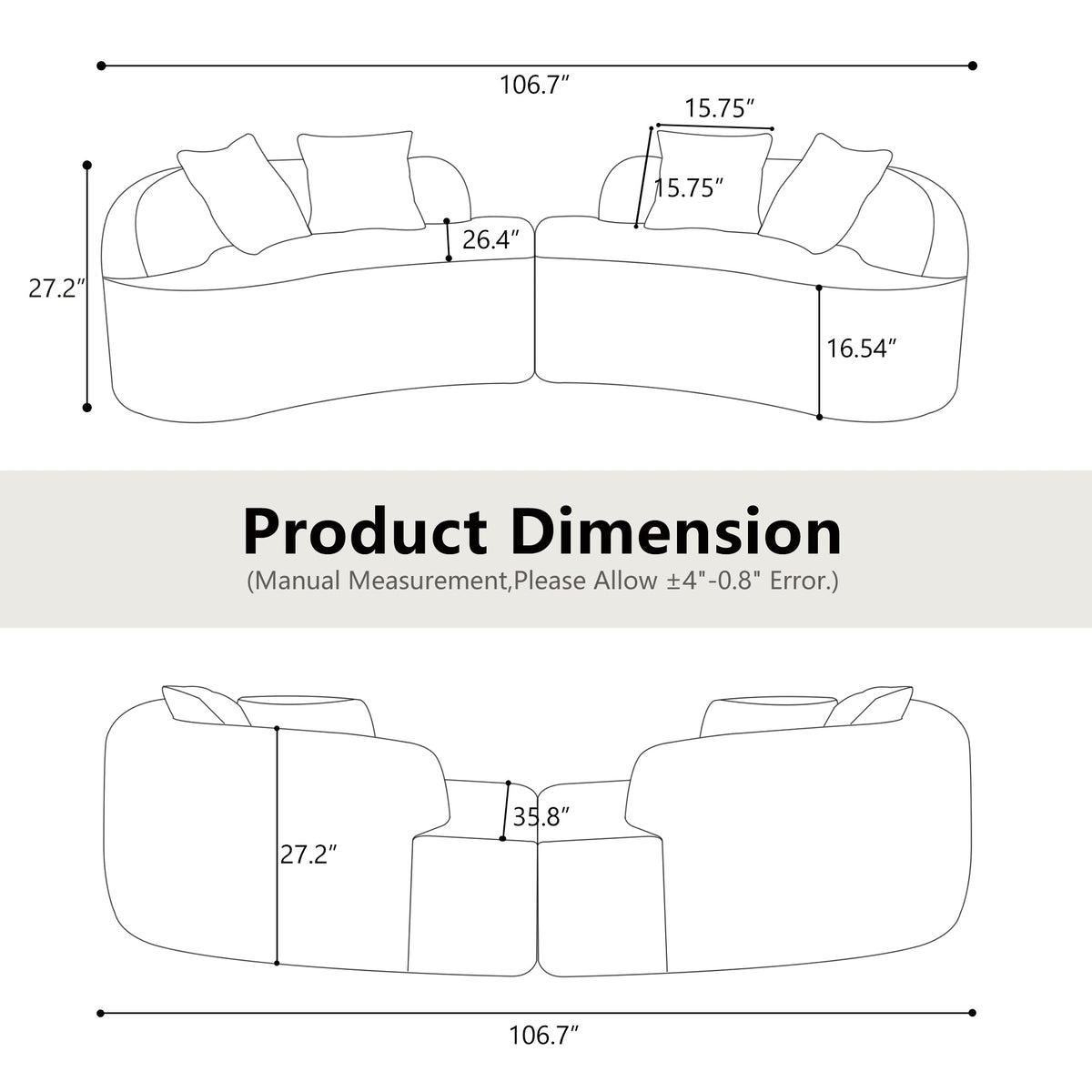 Curved Four Seater Sofa