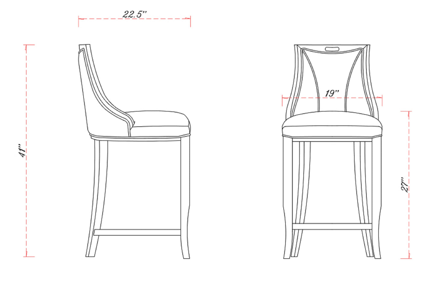 Emperor Wood Upholstered Barstool