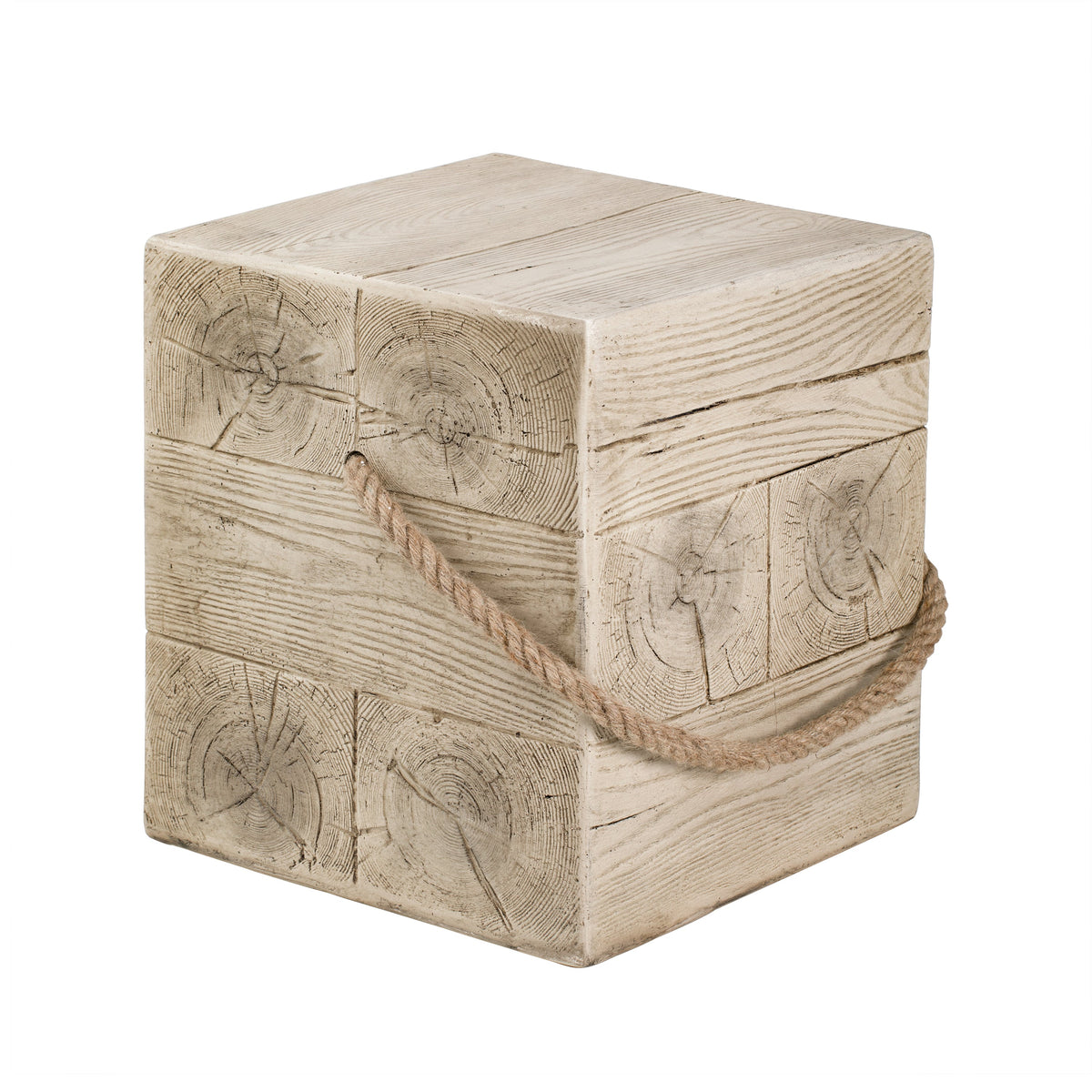 Outdoor Wood Grain Square MGO Side Table