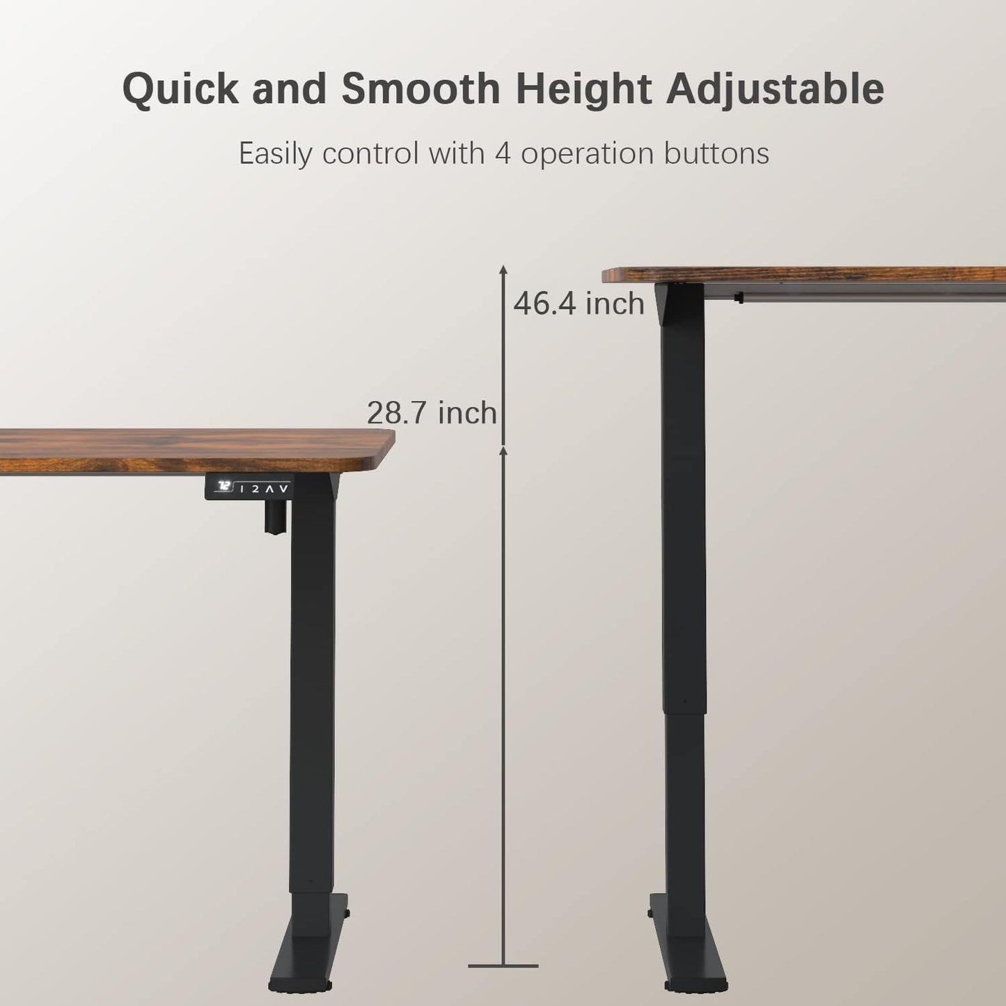 Electric Height Adjustable Standing Desk 55 X 24 Inch With Memory Presets