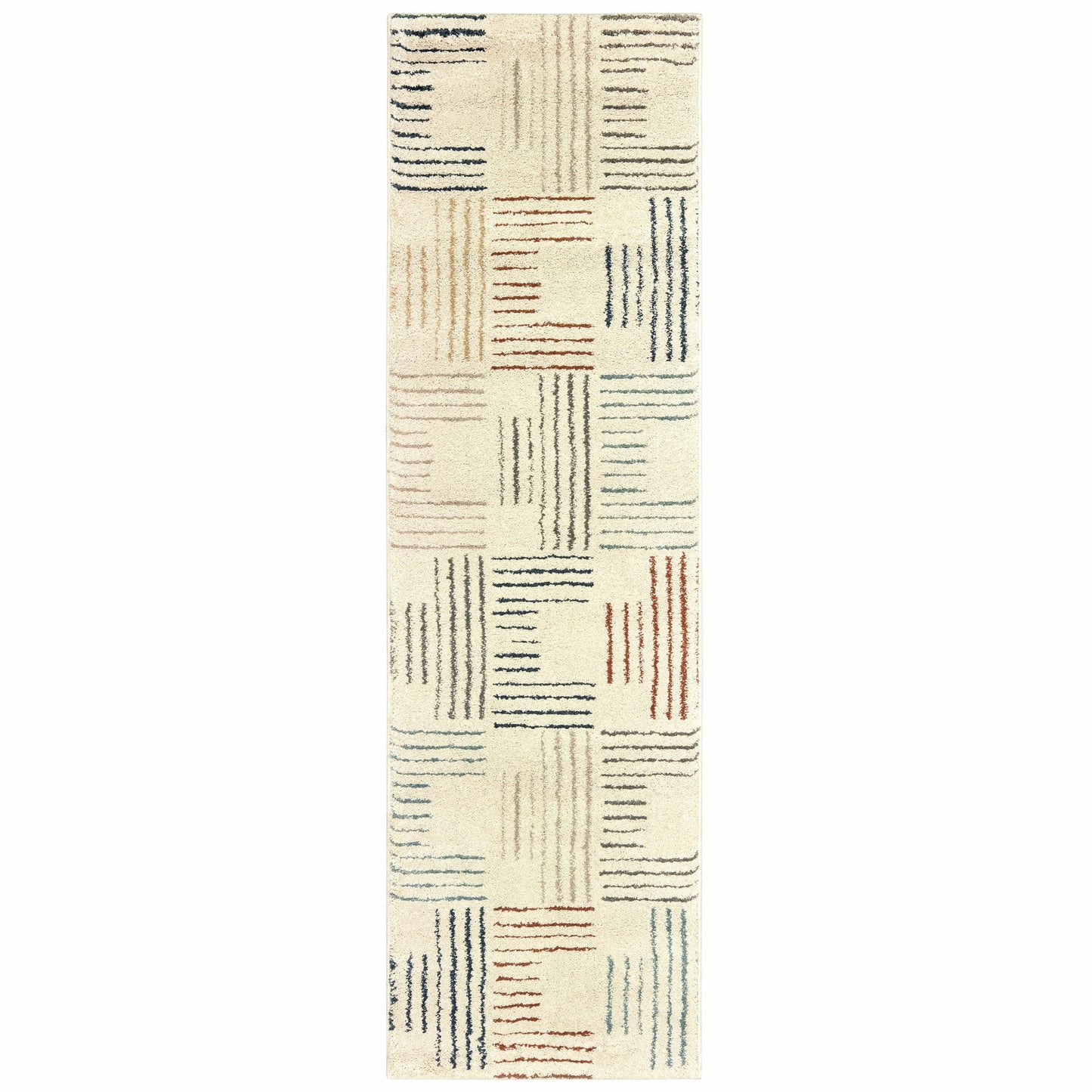 3' X 6' Ivory Multi Neutral Tone Scratch Indoor Area Rug