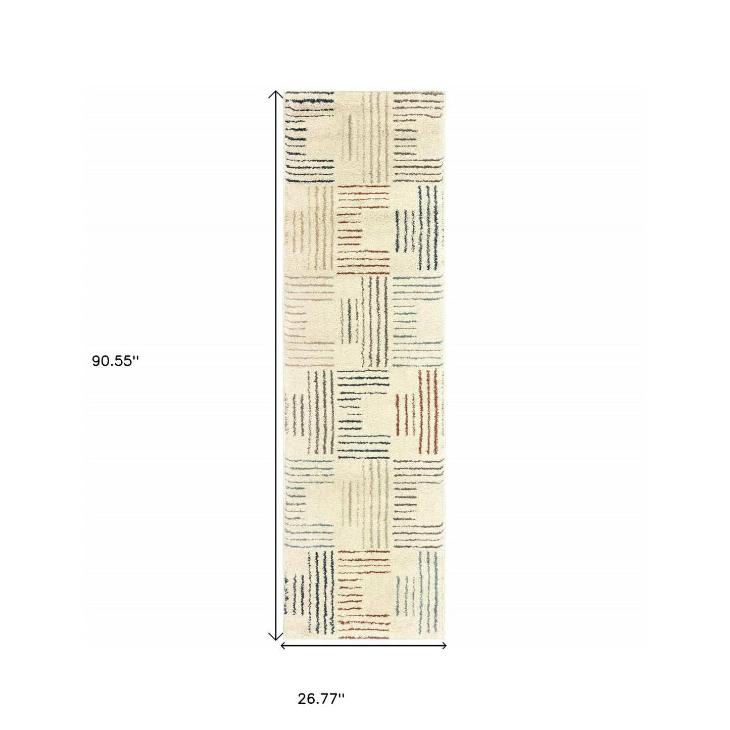 3' X 6' Ivory Multi Neutral Tone Scratch Indoor Area Rug