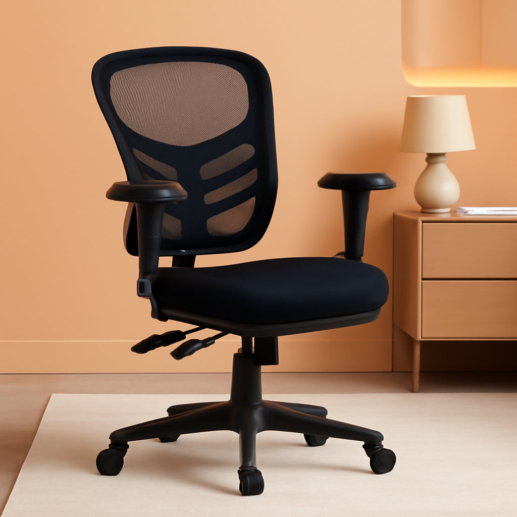 Ergonomic Mesh Office Chair With Adjustable Lumbar Black