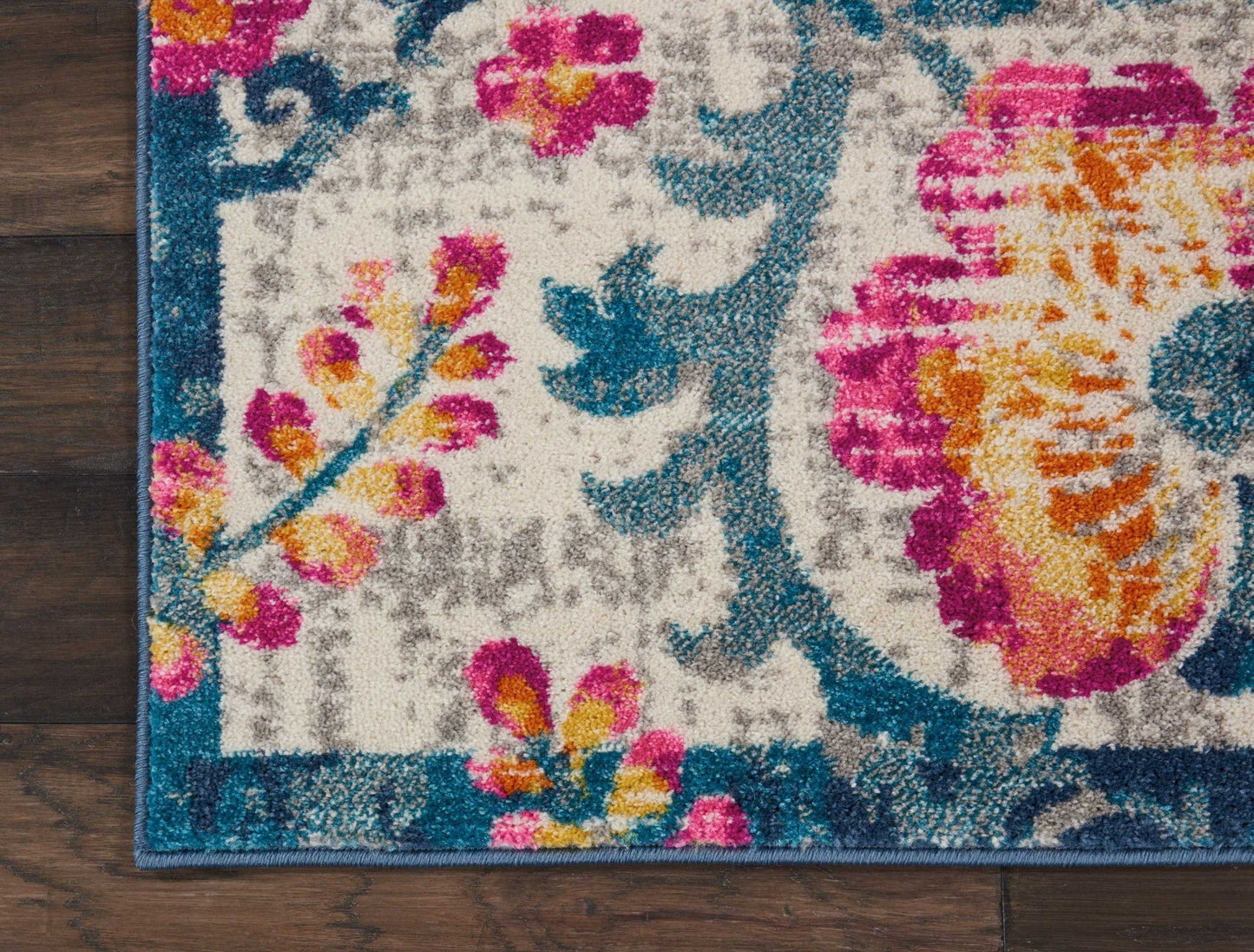 8' X 10' Ivory Floral Dhurrie Area Rug