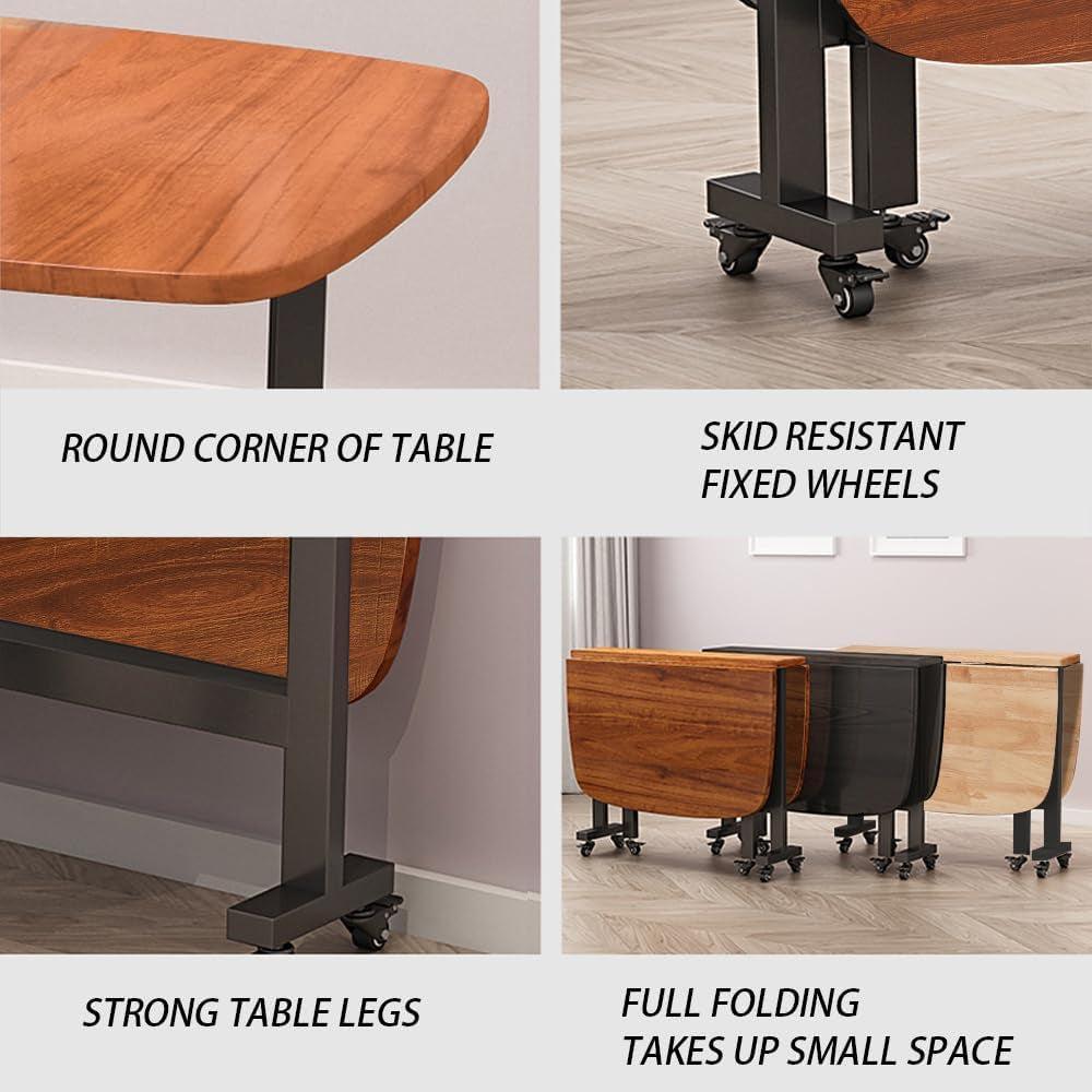 Forty Seven Inch Drop Leaf Folding Dining Table Solid Wood