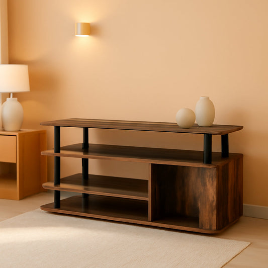 TV Stand For 50 Inch TVs Amber Pine Black Rustic Modern