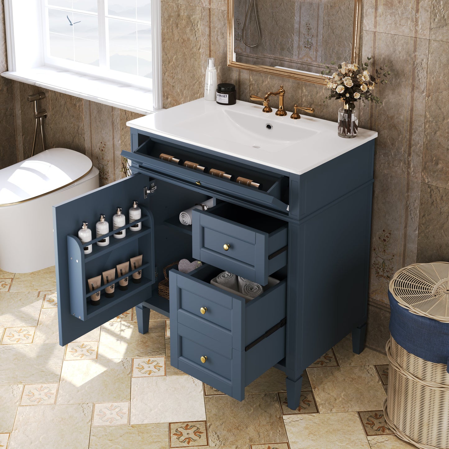 30'' Bathroom Vanity with Top Sink
