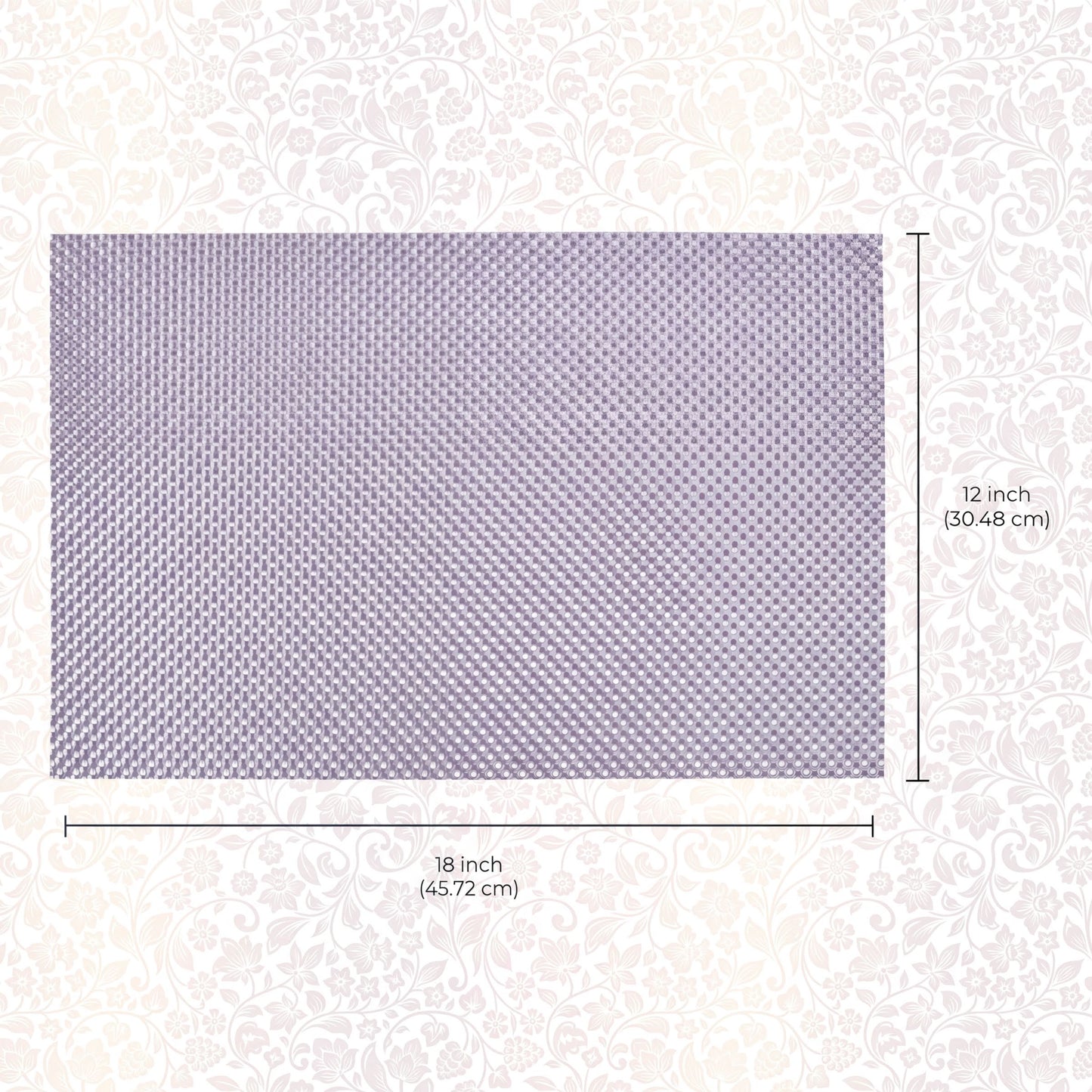 PVC Placemats - Silver Dining Table Mats | Heat Resistant Non Slip Indoor Outdoor