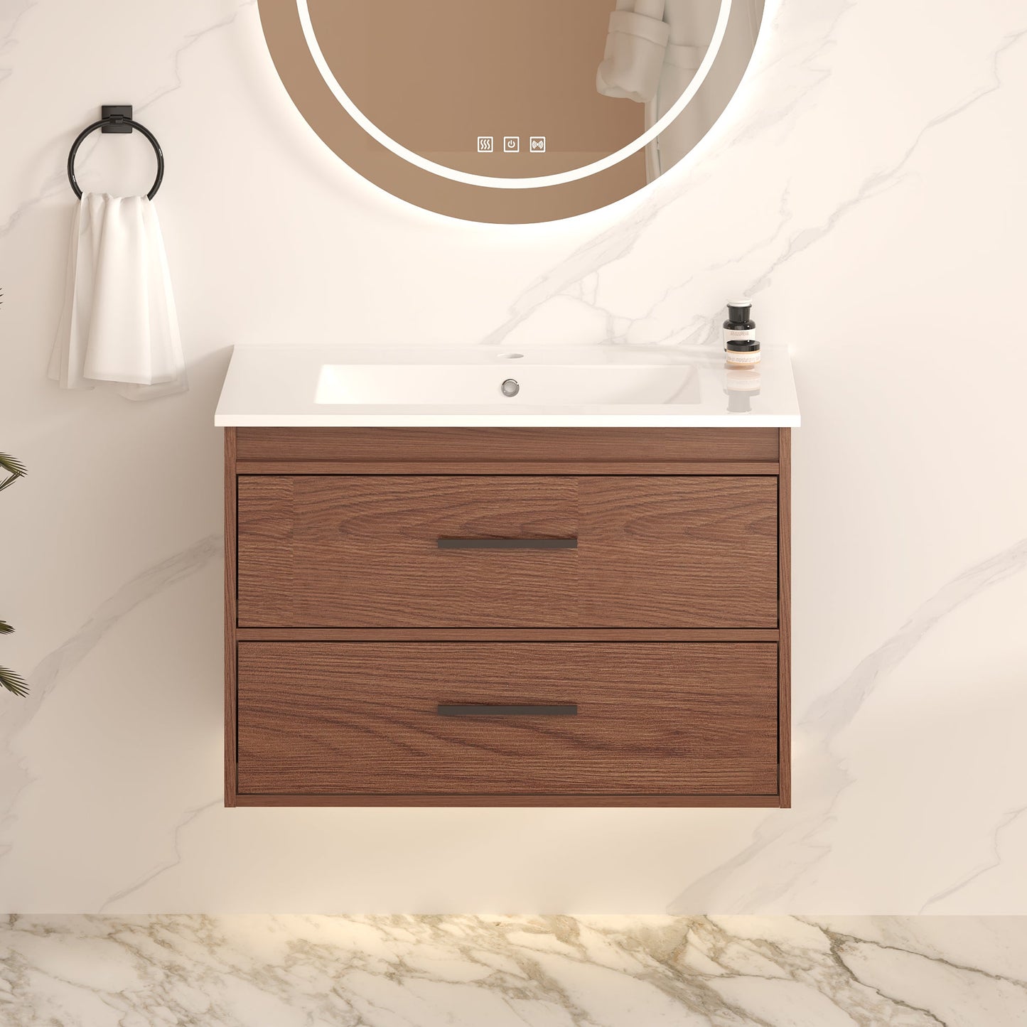 30" Reddish Brown Bathroom Vanity