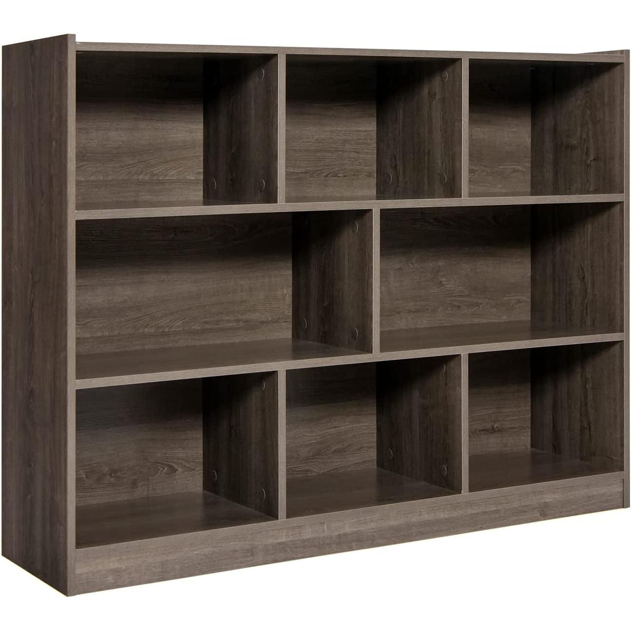 Grey 8 Cube Modular Bookcase For Living Rooms With Display