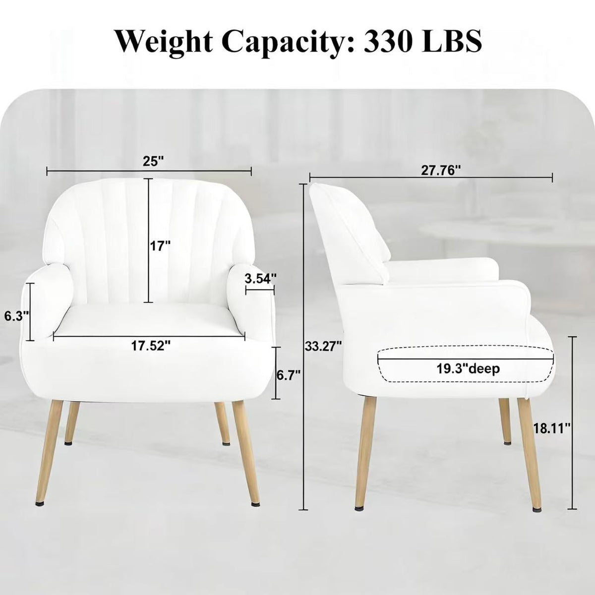 Velvet Accent Chair - Modern Upholstered Living Room Chair