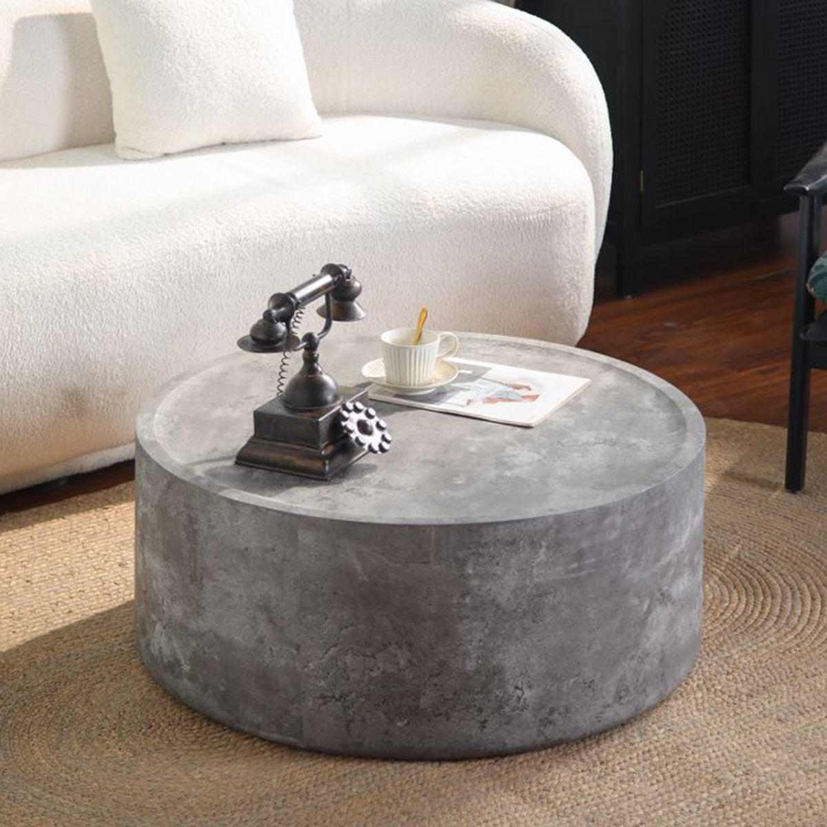 39.37" Round Coffee Table with Mars Pattern