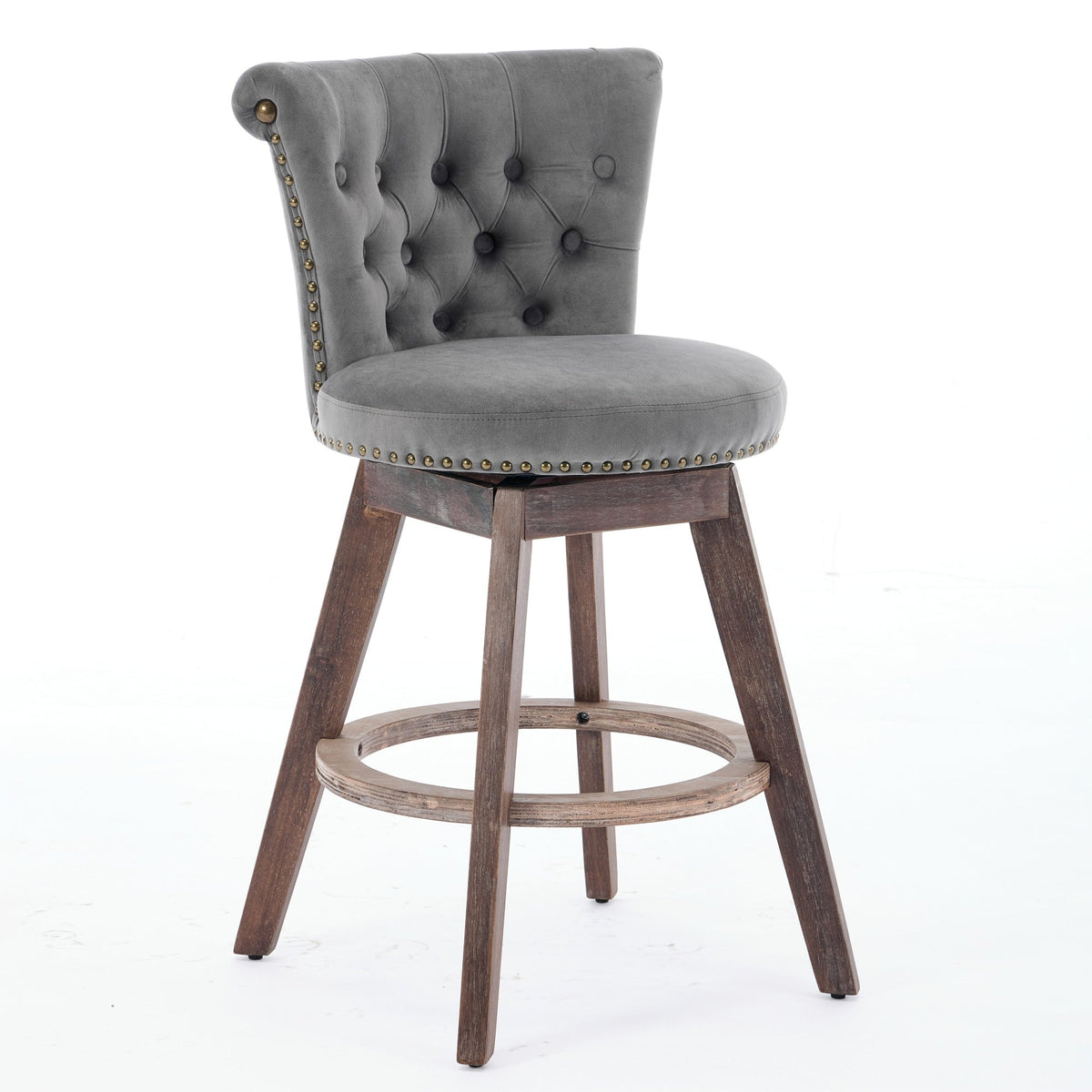 26" Counter Height Bar Stools Set of 2, 360° Swivel Stools