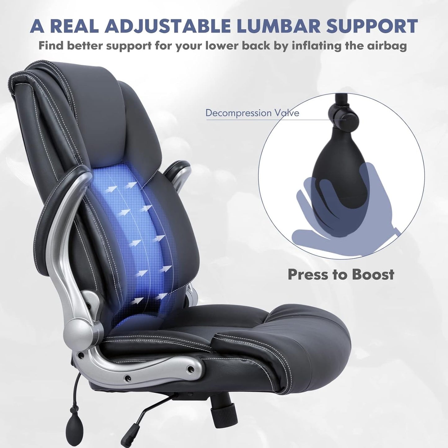 Ergonomic High Back Office Chair With Flip Up Arms