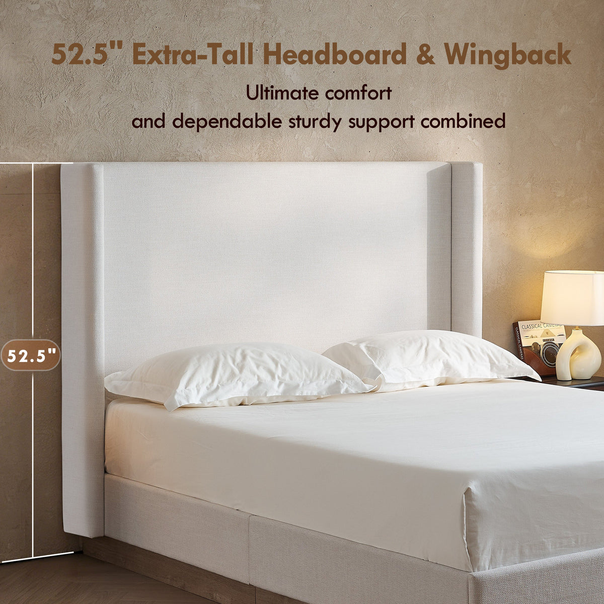 Hosford Upholstered Wingback Bed