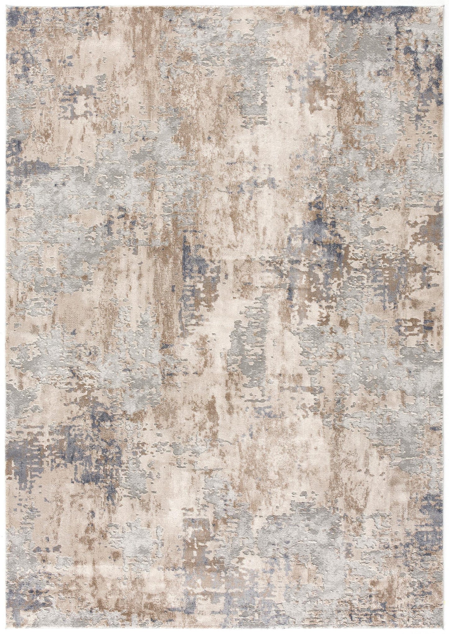 7' X 10' Beige And Ivory Abstract Area Rug