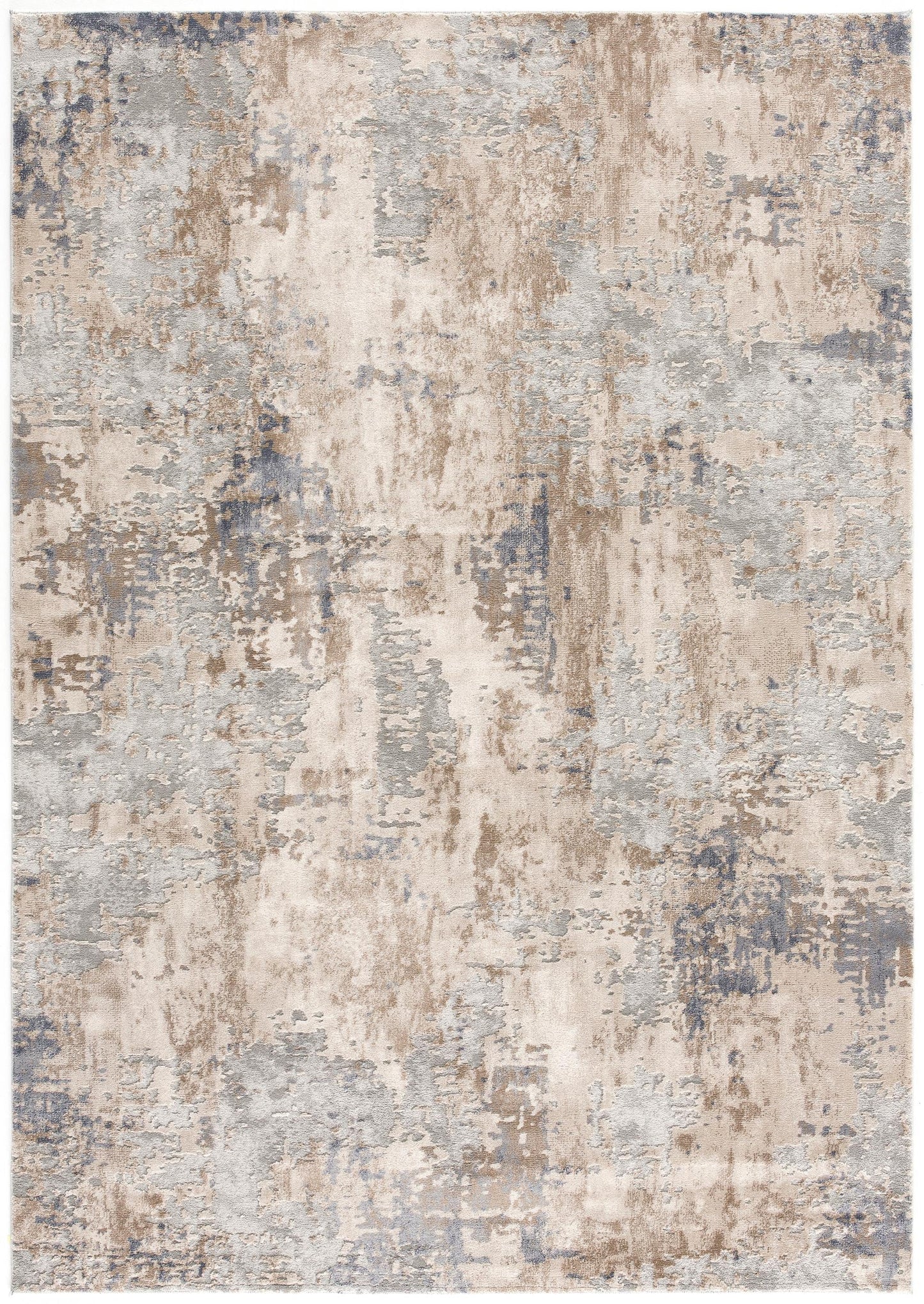 7' X 10' Beige And Ivory Abstract Area Rug