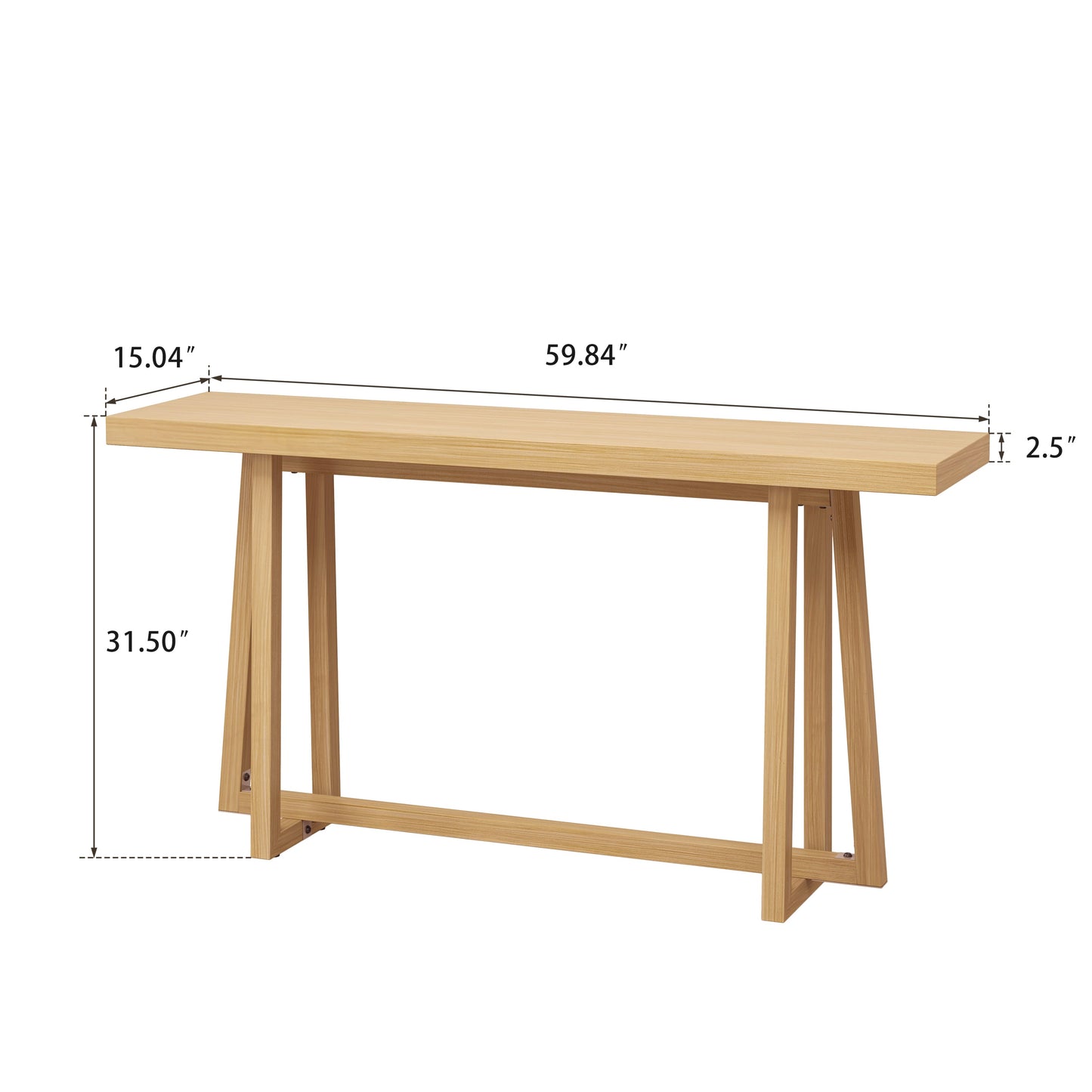 59.84" Console Table - Natural Finish