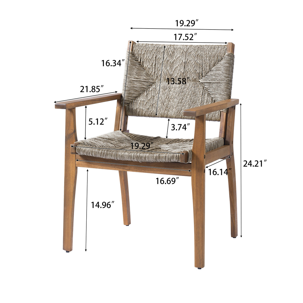 Durable Outdoor Dining Chair with Acacia Wood Frame