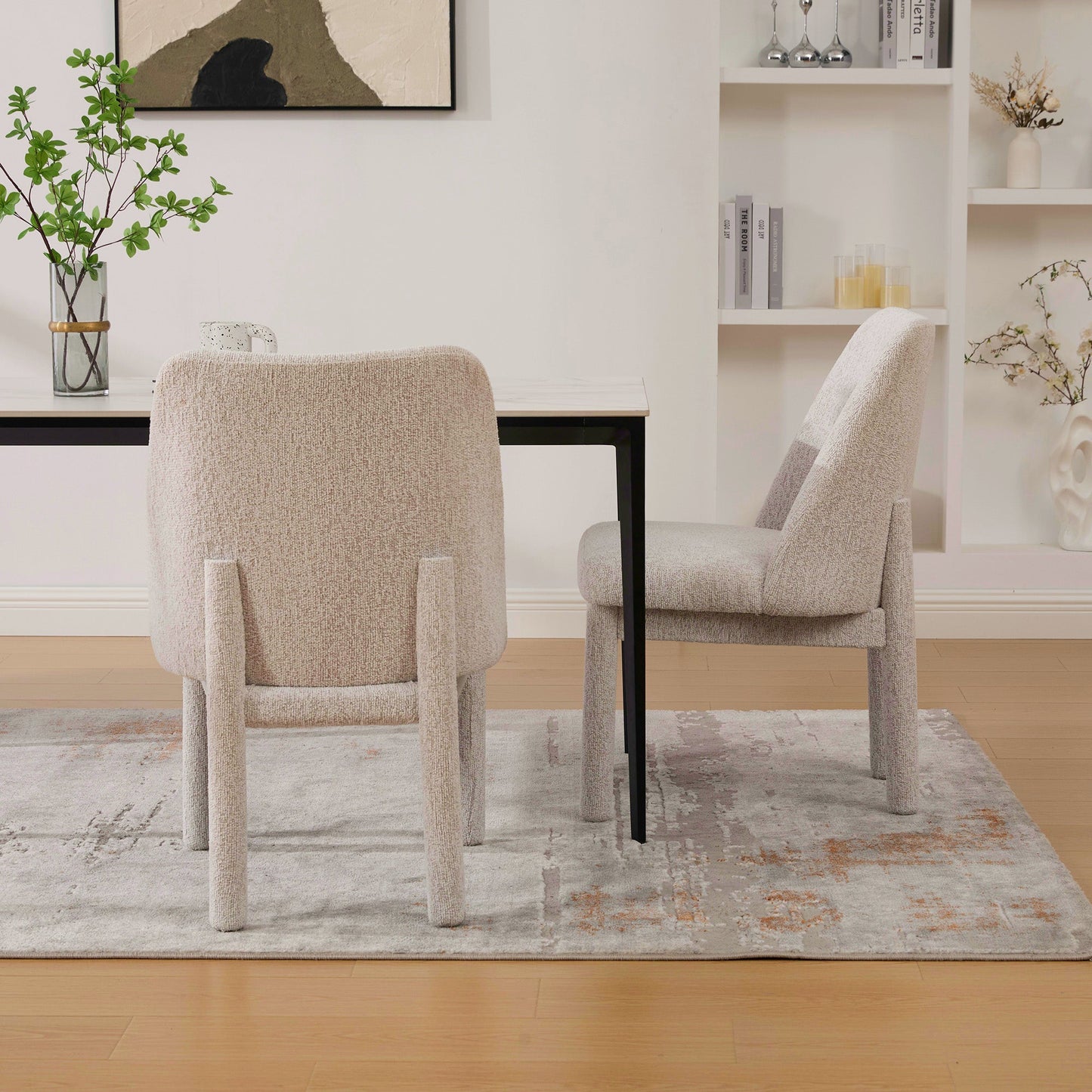 21.46" Wide Modern Minimalist Dining Chair Set Of Two