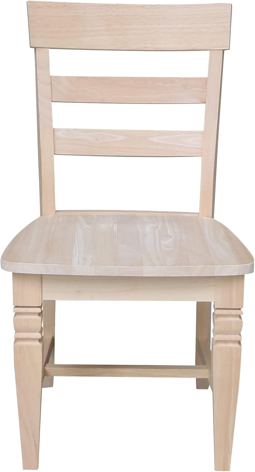 Two Java Dining Chairs Unfinished Parawood 225 Lb Capacity