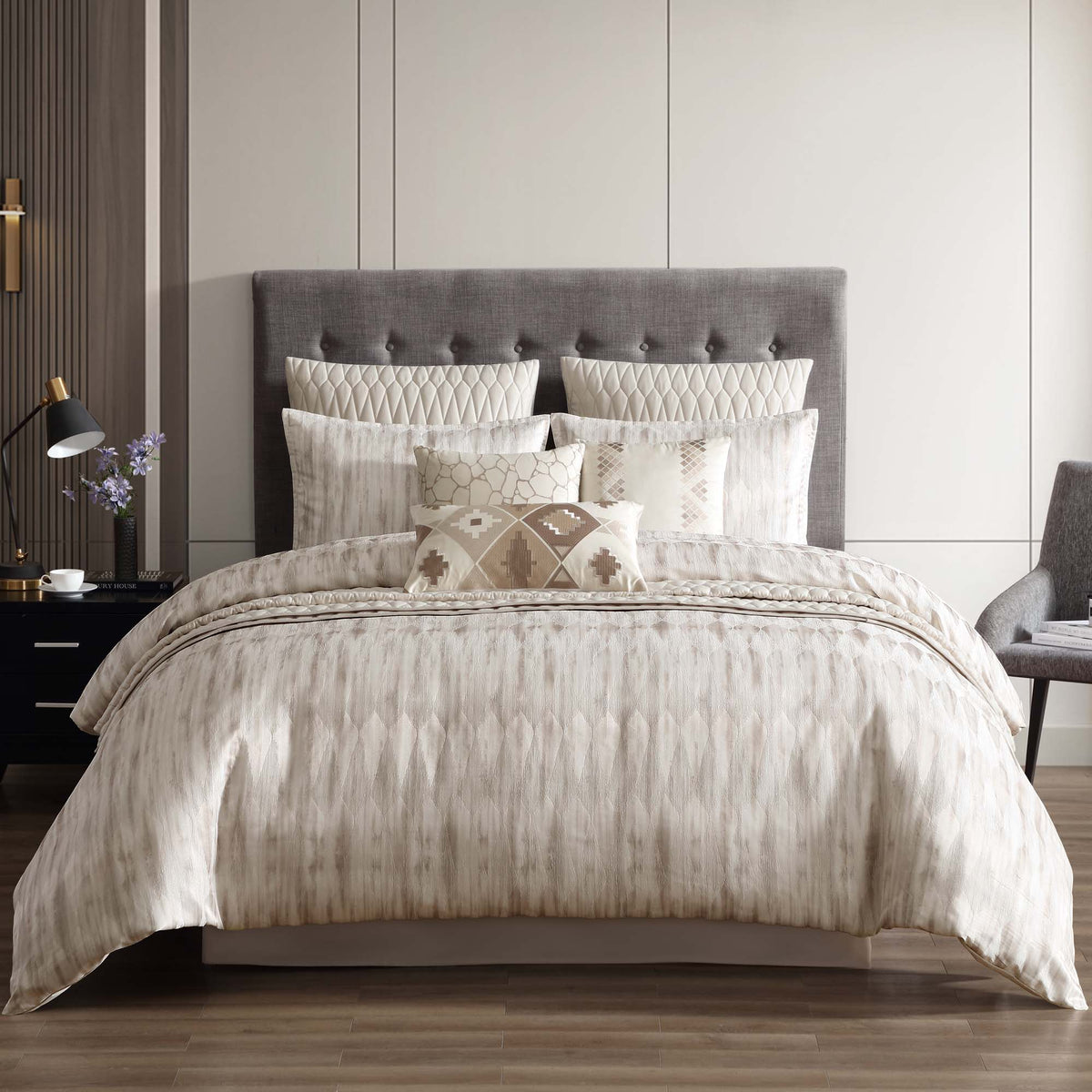 Milan 10 PC W Coverlet King Comforter Set