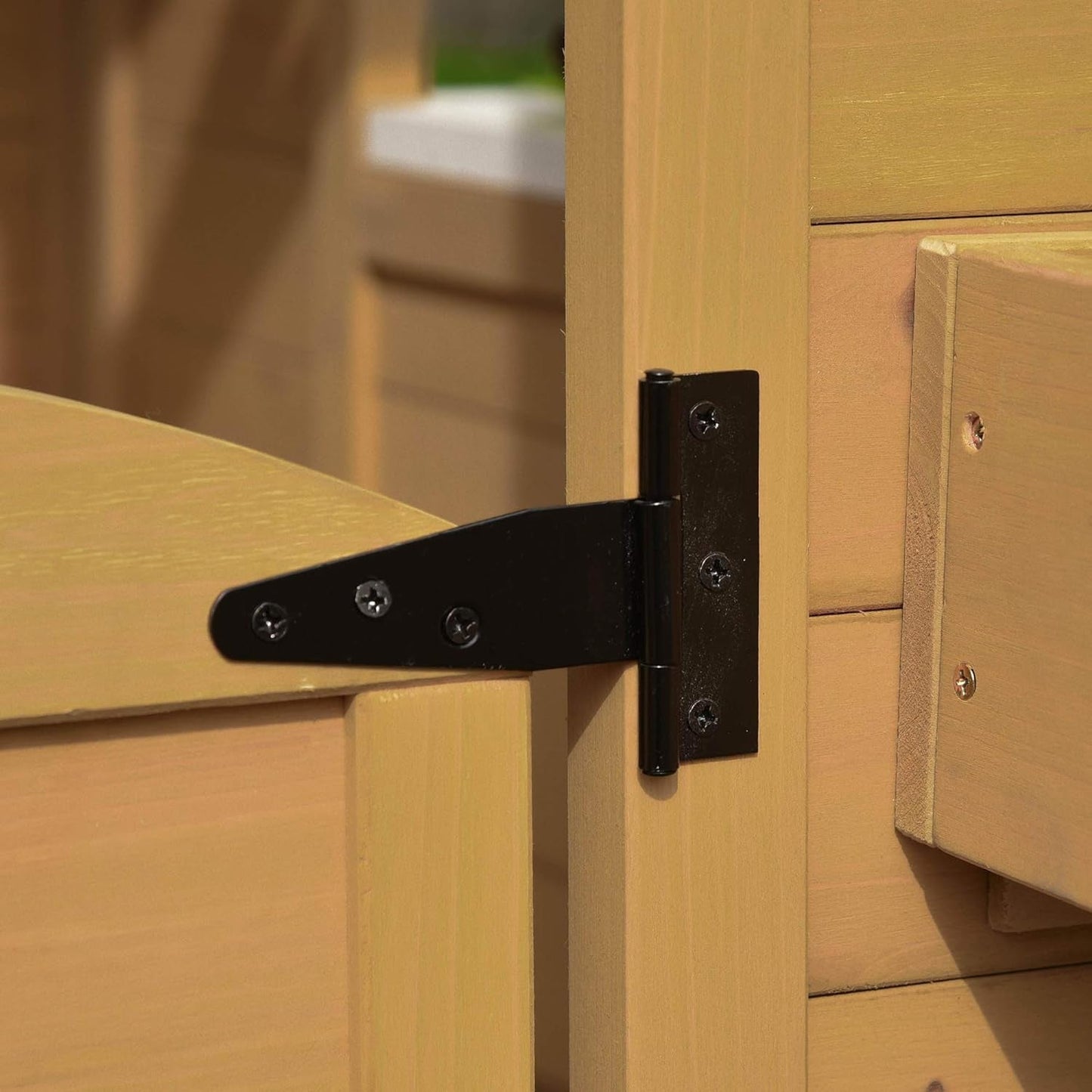 Kids Outdoor Wood Playhouse With Working Door And Windows