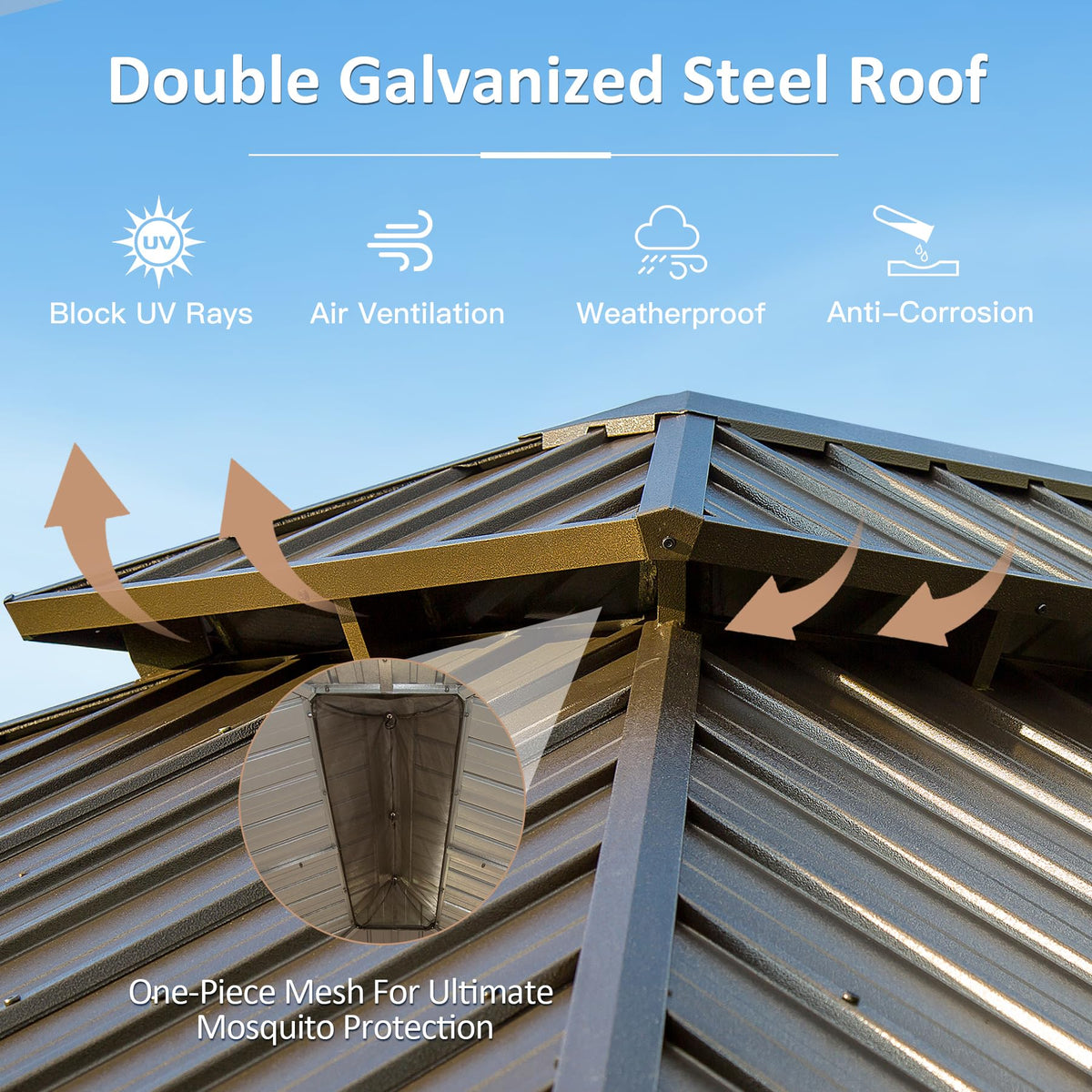 10' x 12' Hardtop Gazebo Permanent Metal Gazebo