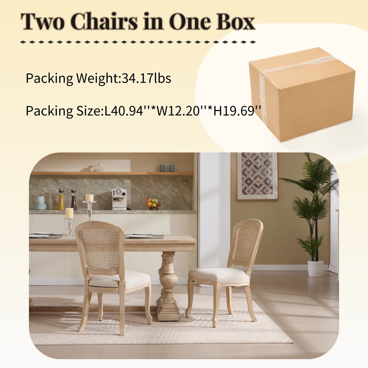 French Country Dining Chairs Set of 2