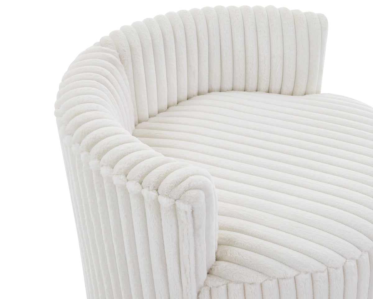 Malna Plush Wide Wale Corduroy Upholstered Barrel Accent Chair