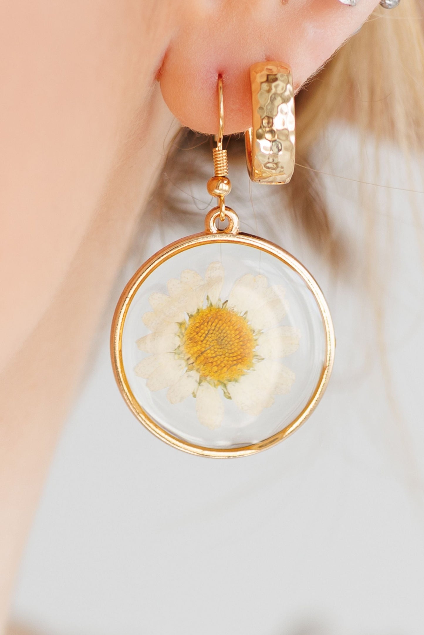 Beautiful Gold or Silver Hammered Hug Earrings