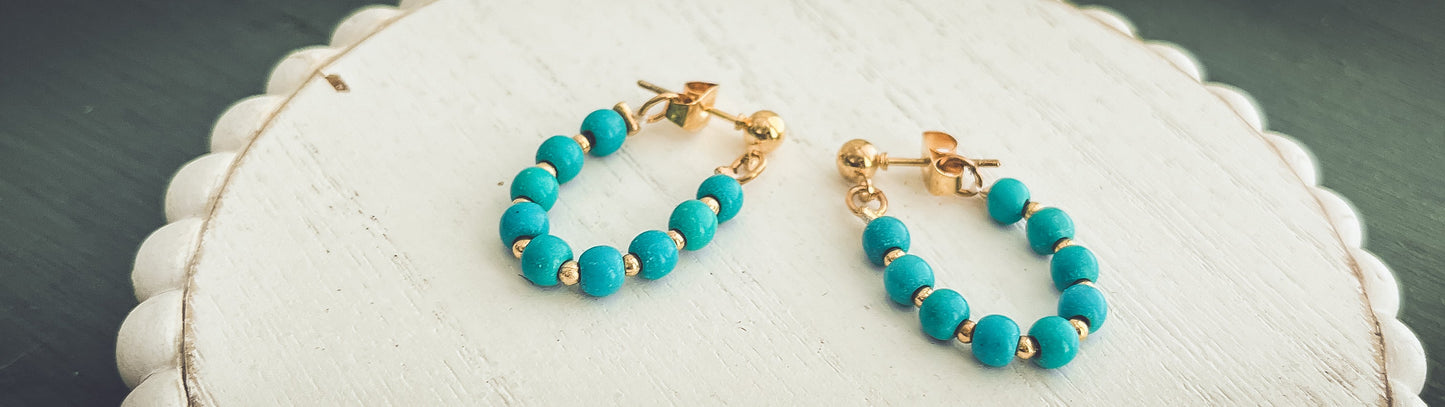 Beautiful Turquoise Hoops