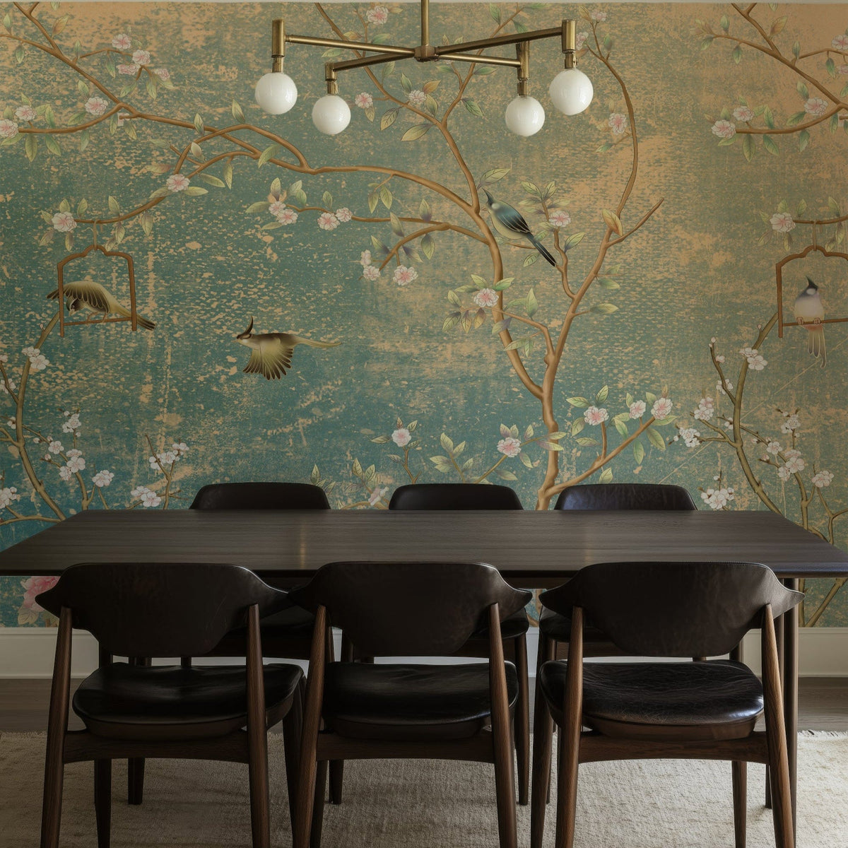 Vintage Florals on grunge Wallpaper Peel and Stick