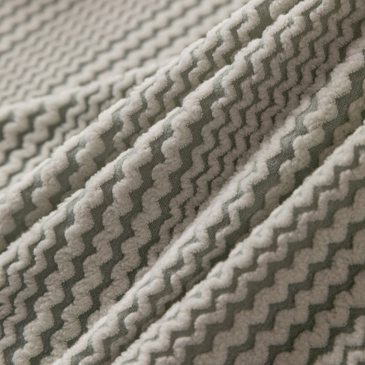 Modern Textured Stretch Sofa Cover, Plush Fleece Sofa Slipcover with 3D Stripe Texture
