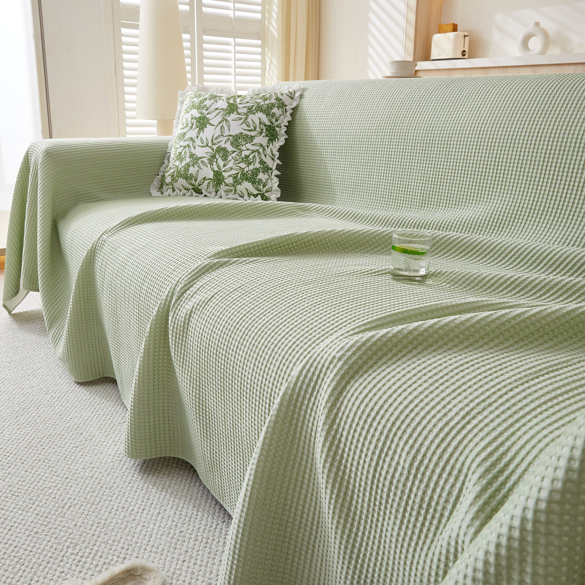 Cooling Comfy Throw Sofa Cover, Textured & Breathable, Multi-Use Decorative Couch Covers for Summer