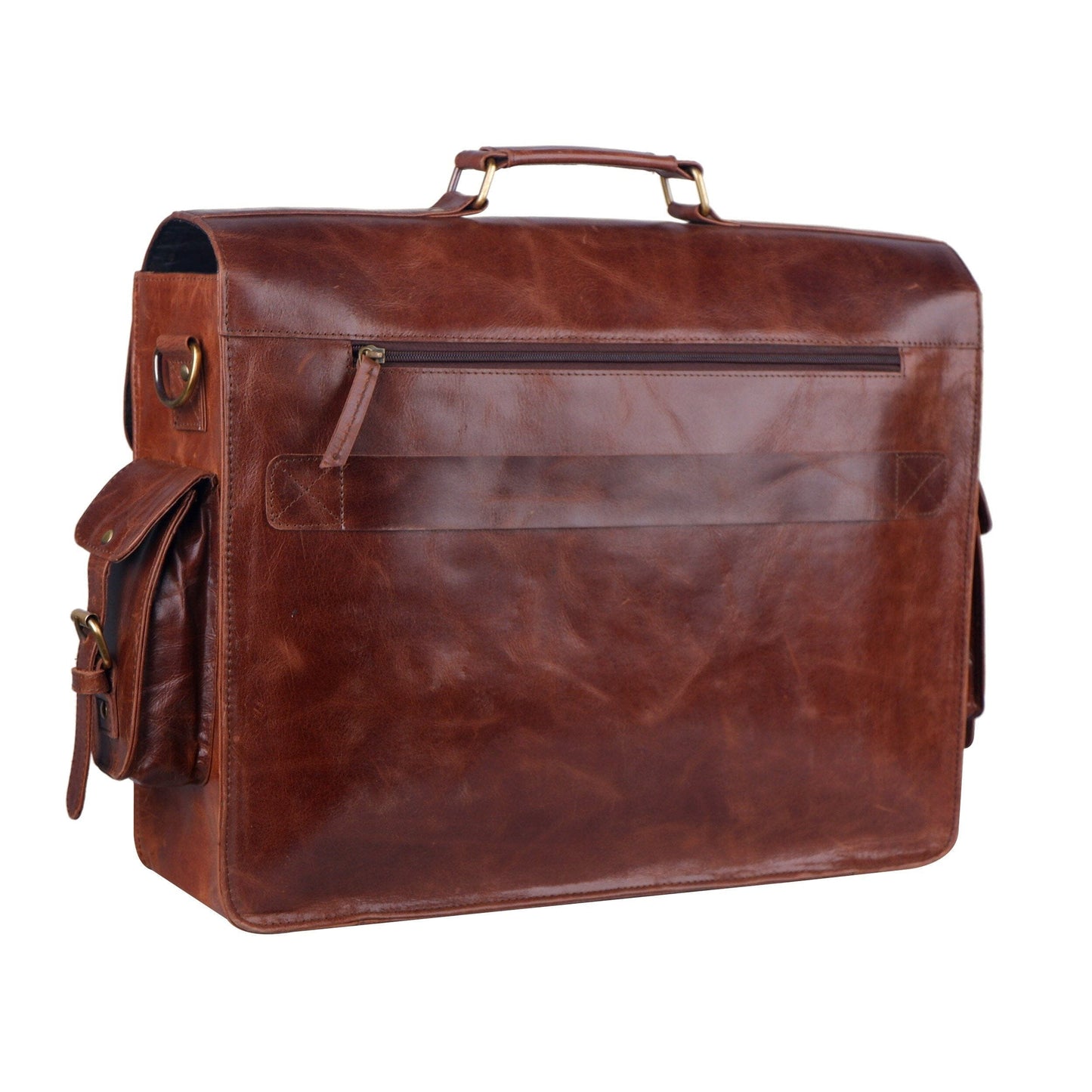 The Men's Distressed Buffalo Leather Messenger Bag