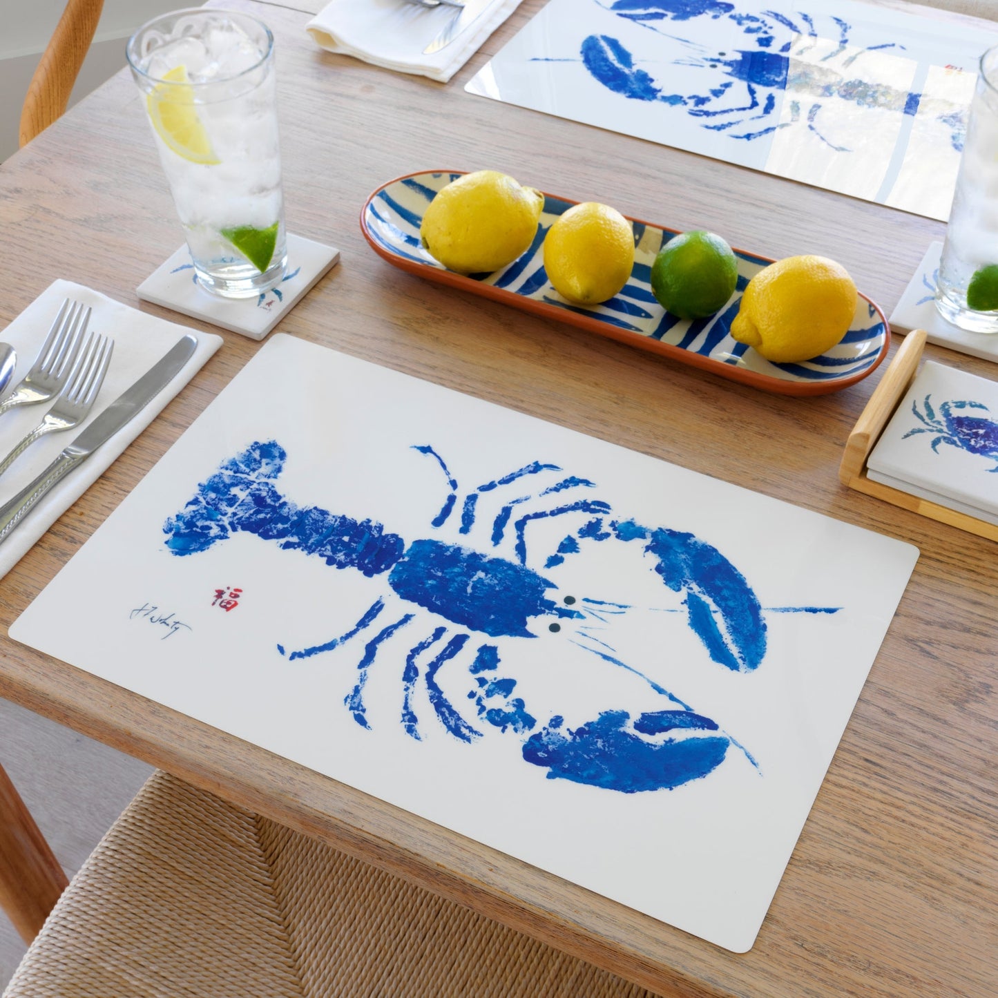 Blue Lobster Placemat | Ocean-Inspired Coastal Table Decor