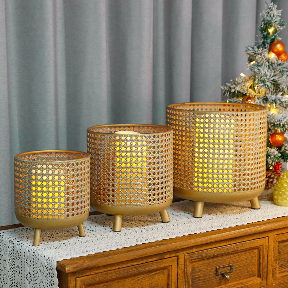 Set of 3 Plant Pots 10/8.5/7''H (Antique Gold)