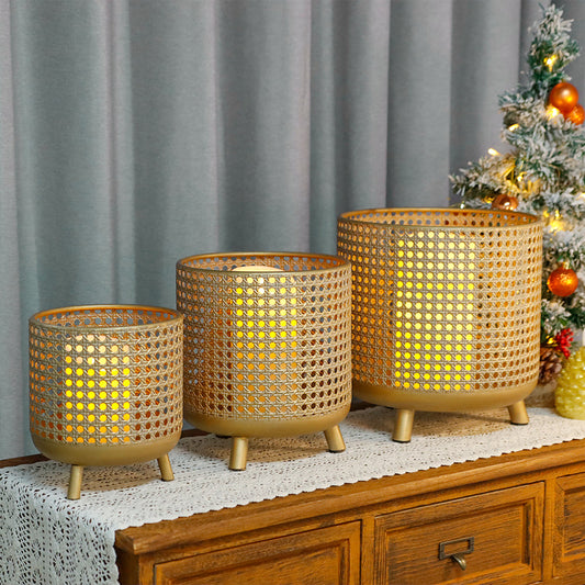 Set of 3 Plant Pots 10/8.5/7''H (Antique Gold)