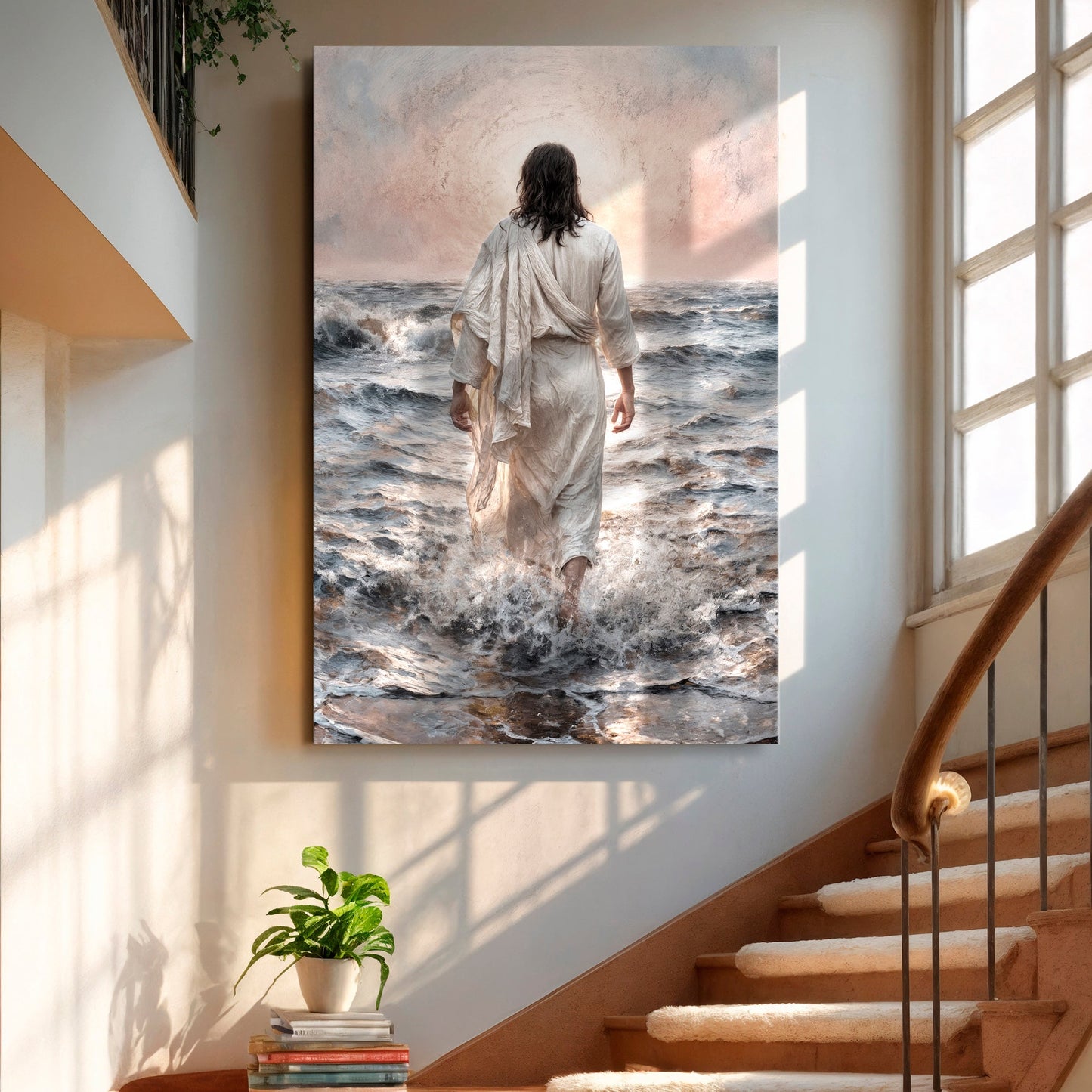 Jesus Christ Walking On Water Faith Wall Art VII