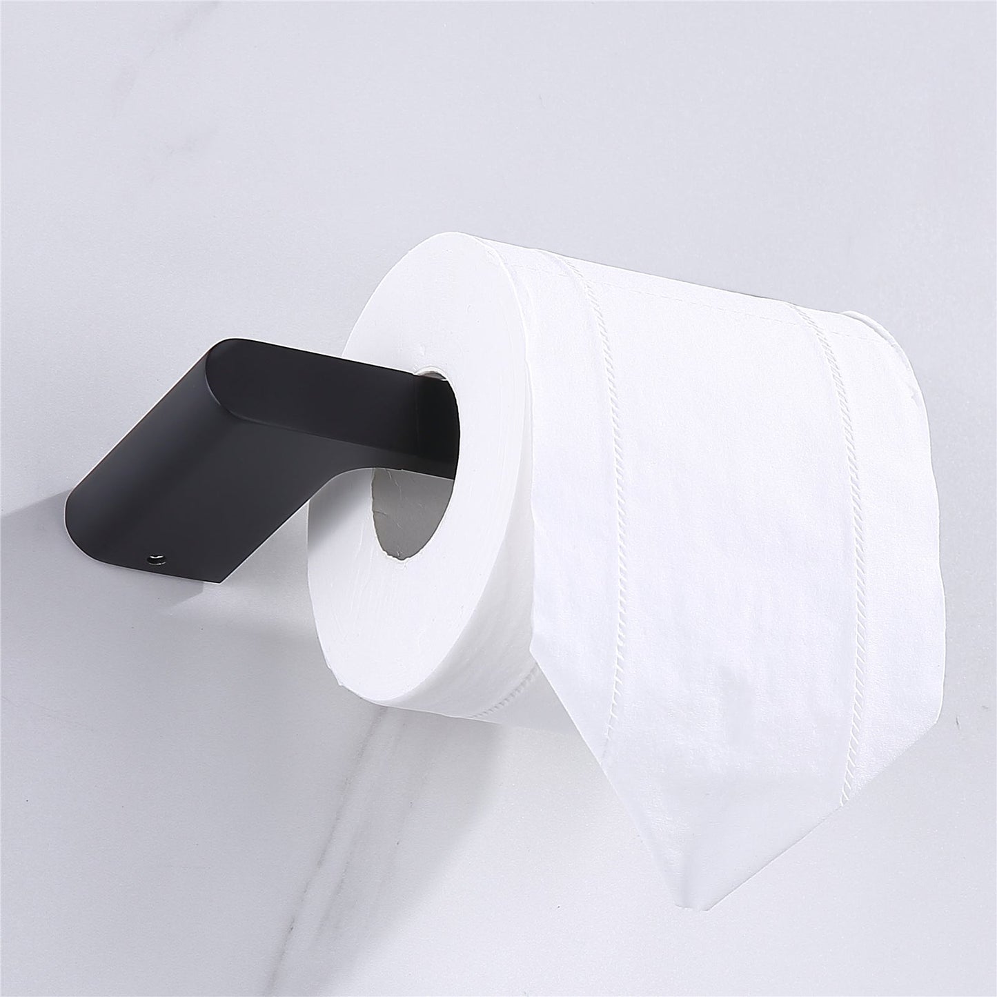Luxurious 4-Piece Brass Matte Black Bathroom Hardware Set: Towel Bar, Towel Ring, Toilet Paper Holder, Robe Hook, and Tower Holder - Wall Mounted