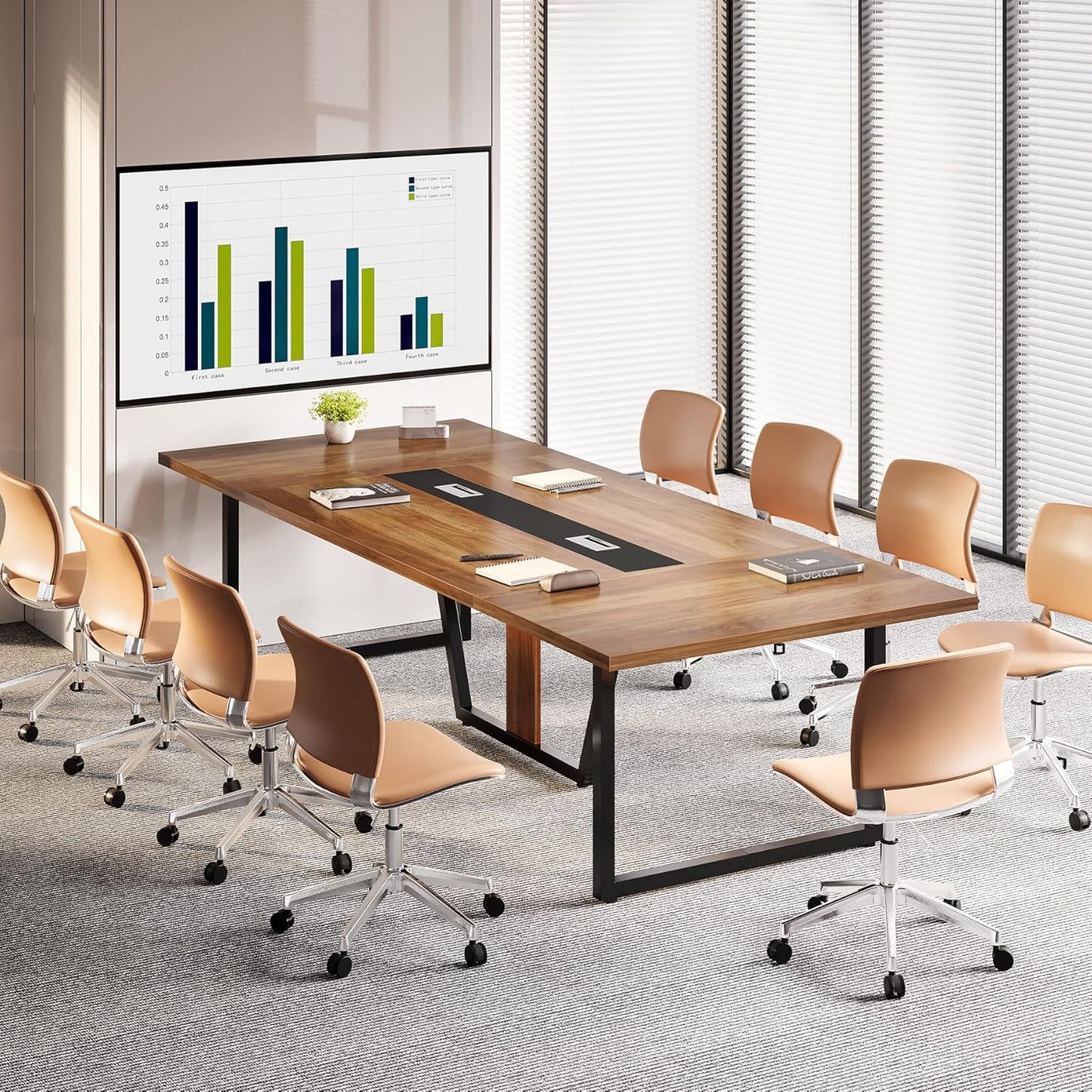 94.5" Large Conference Table for 8-10 People