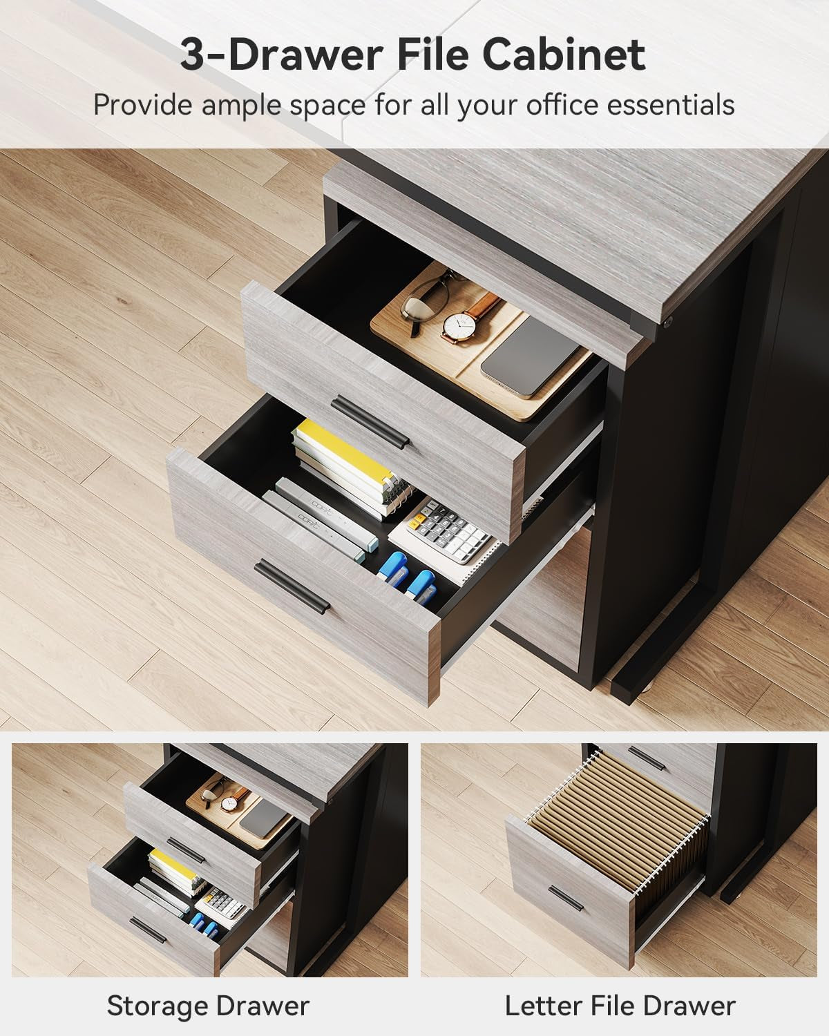 83 Inch L Shaped Office Desk Gray Executive Desk Large