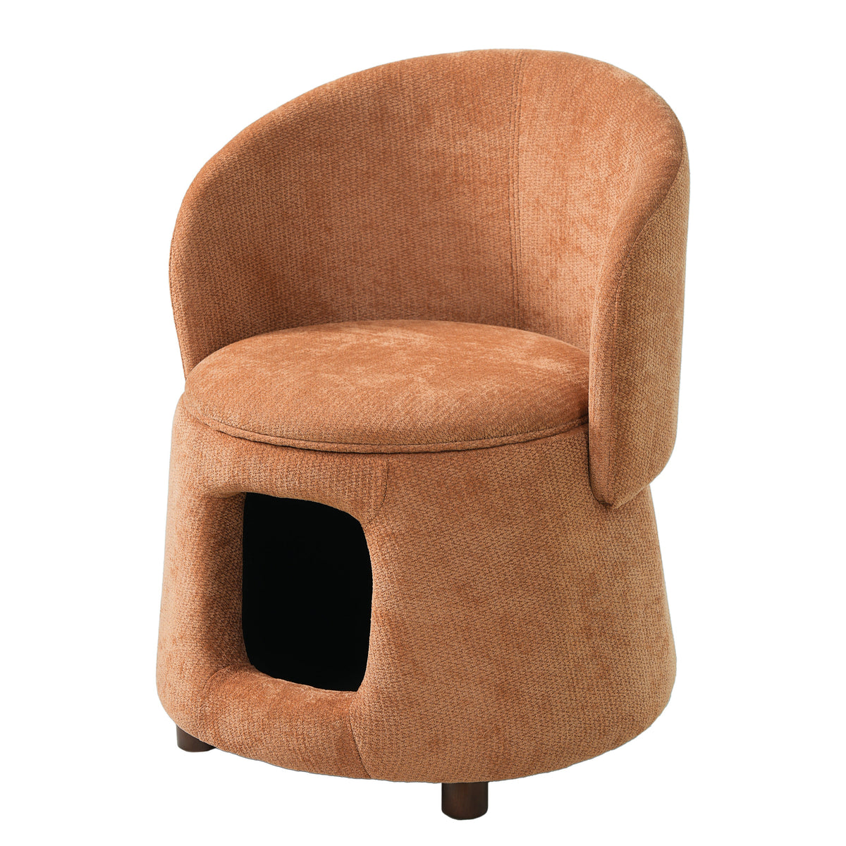 Orange Pet Friendly Chair with Hidden Pet Nook